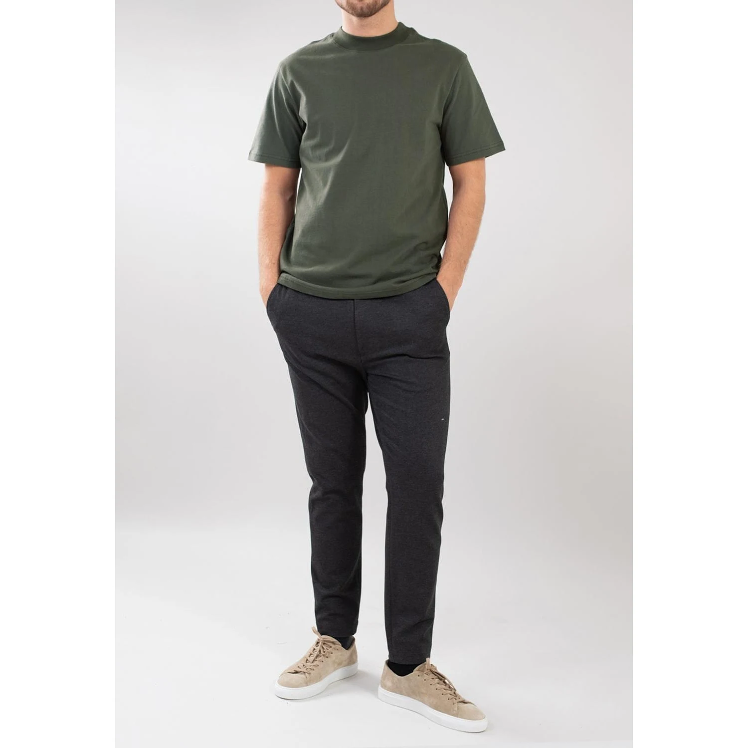 Mico High Collar Tee - Moss Green