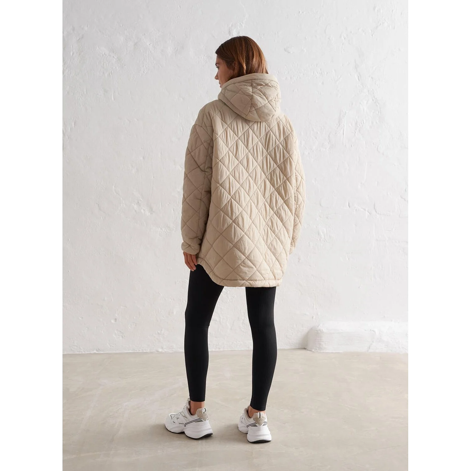 Café Au Lait Oversized Quilted Anorak