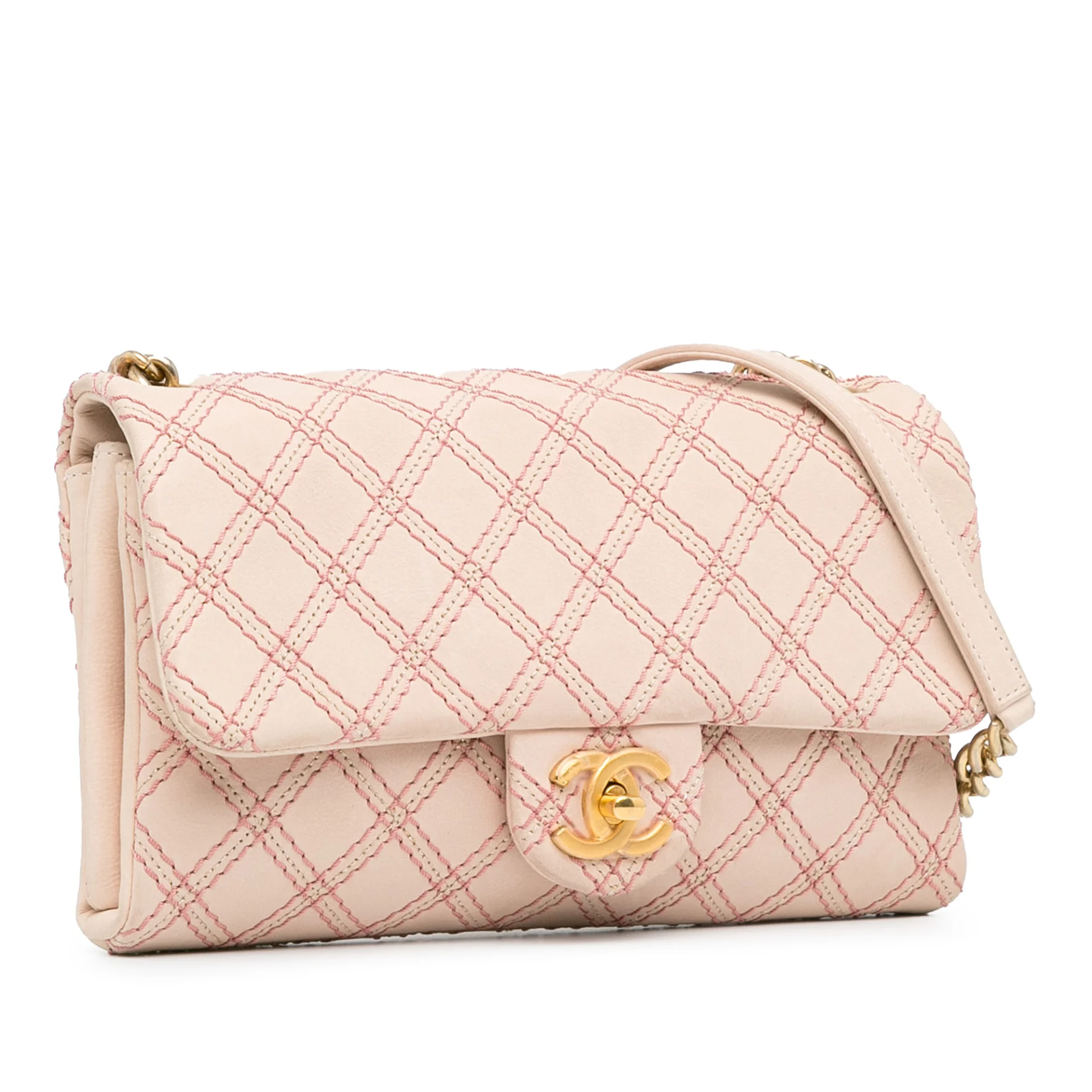 Chanel Small Calfskin Triple Stitched Flap