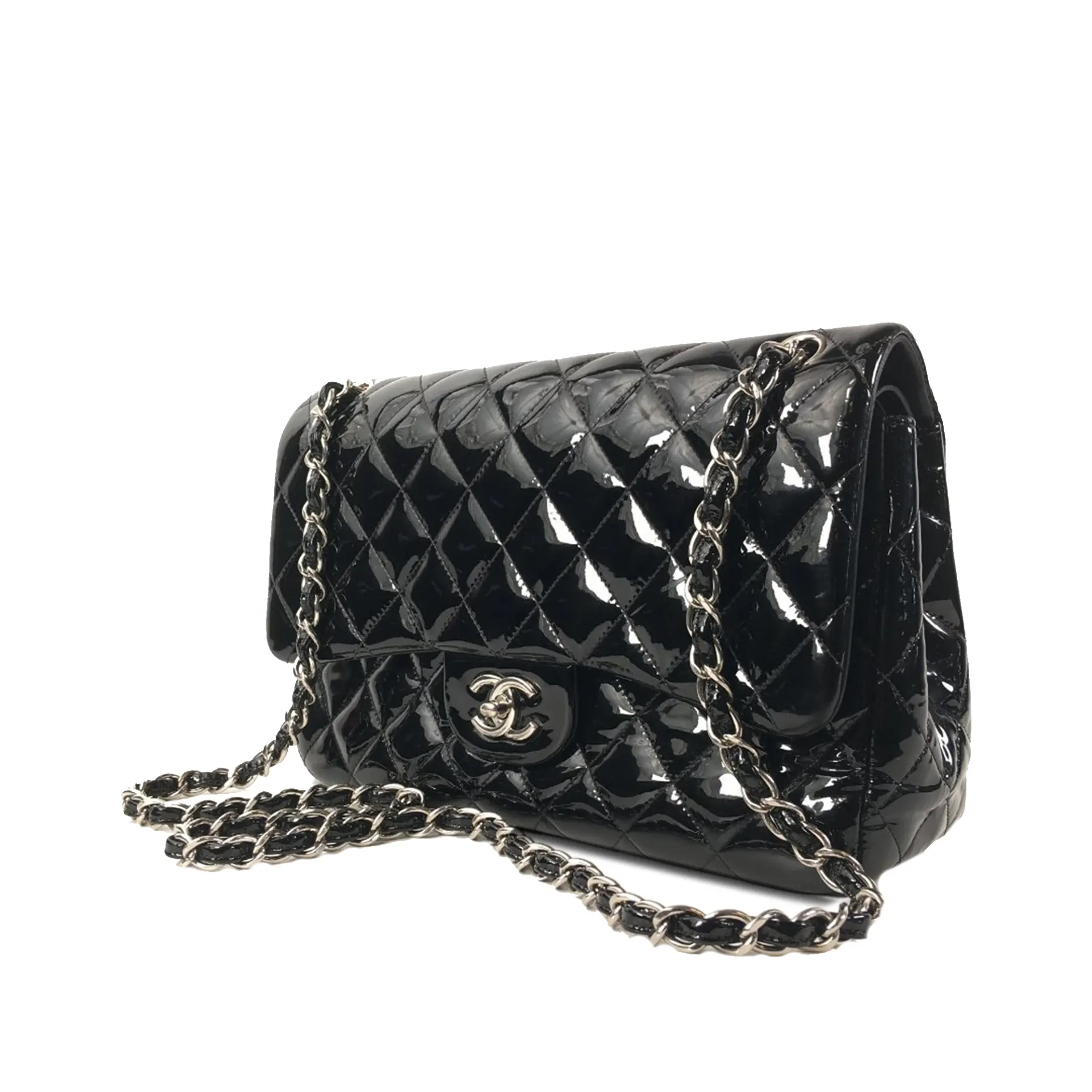 Chanel Jumbo Classic Patent Double Flap