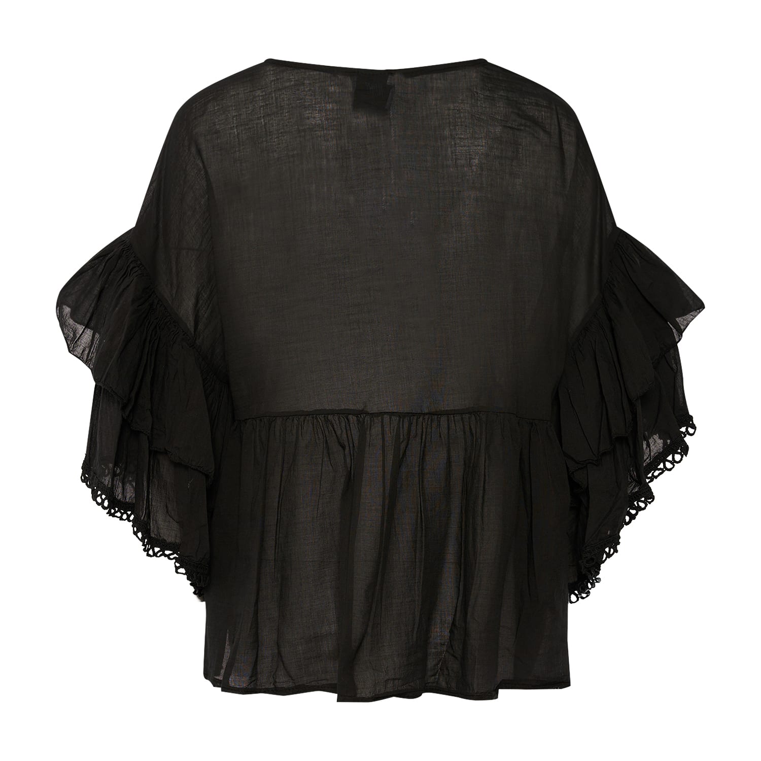 Caroline, Blouse, Cotton - Black