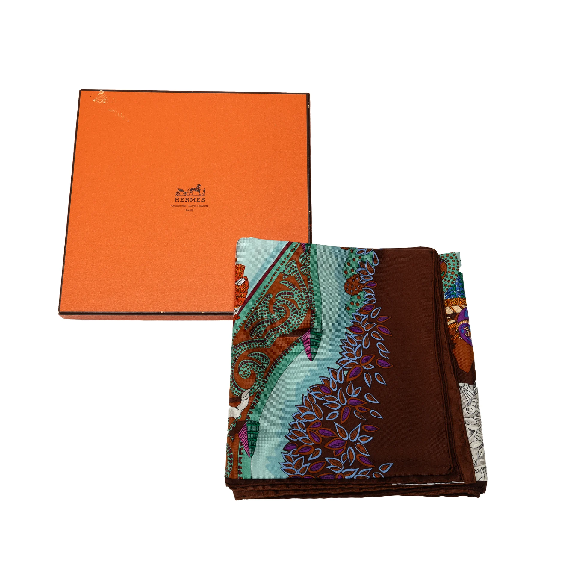 Hermès Le Paradis Du Roy Silk Scarf