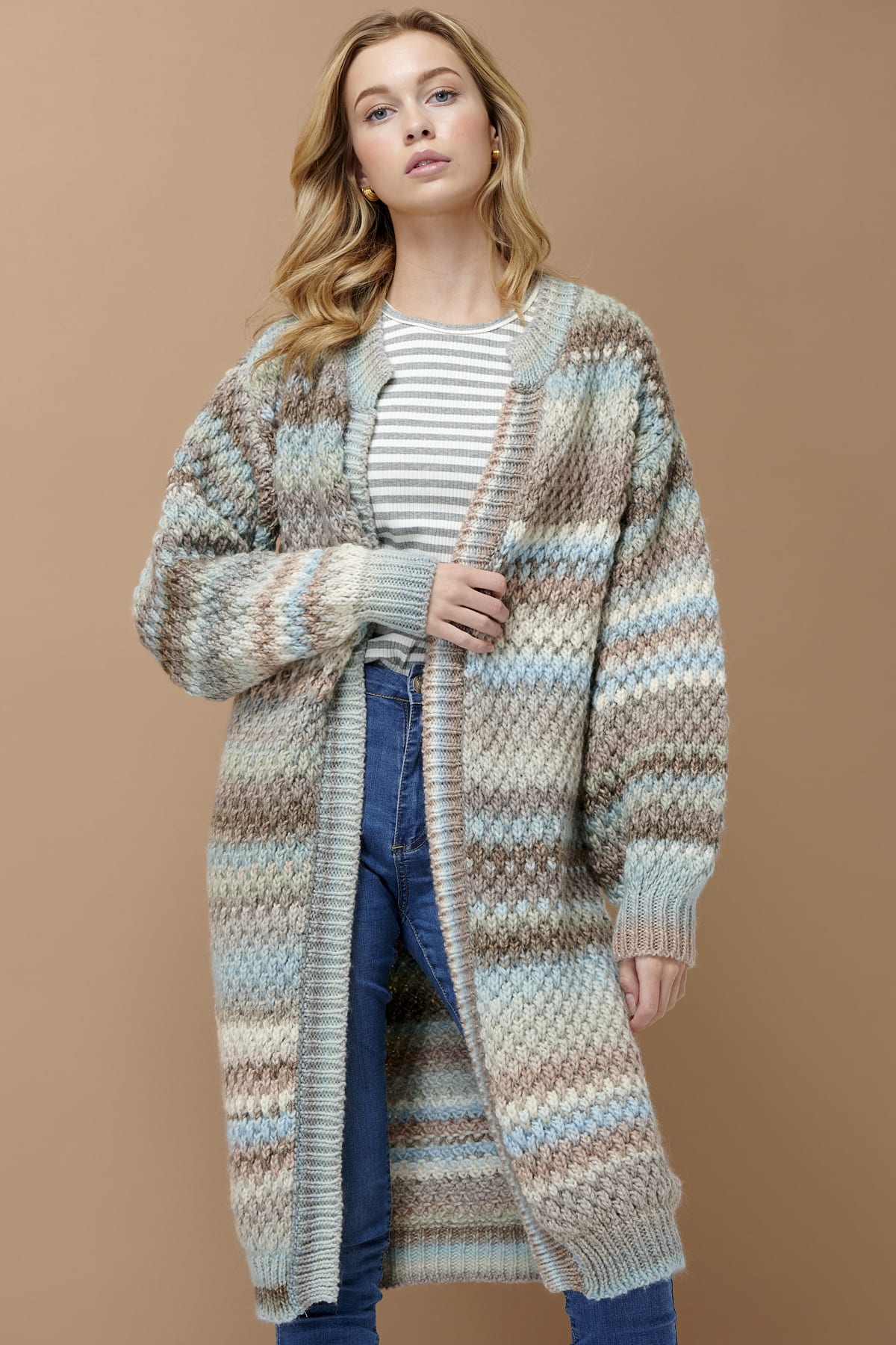 Gio Knit Cardigan - Beige Mix