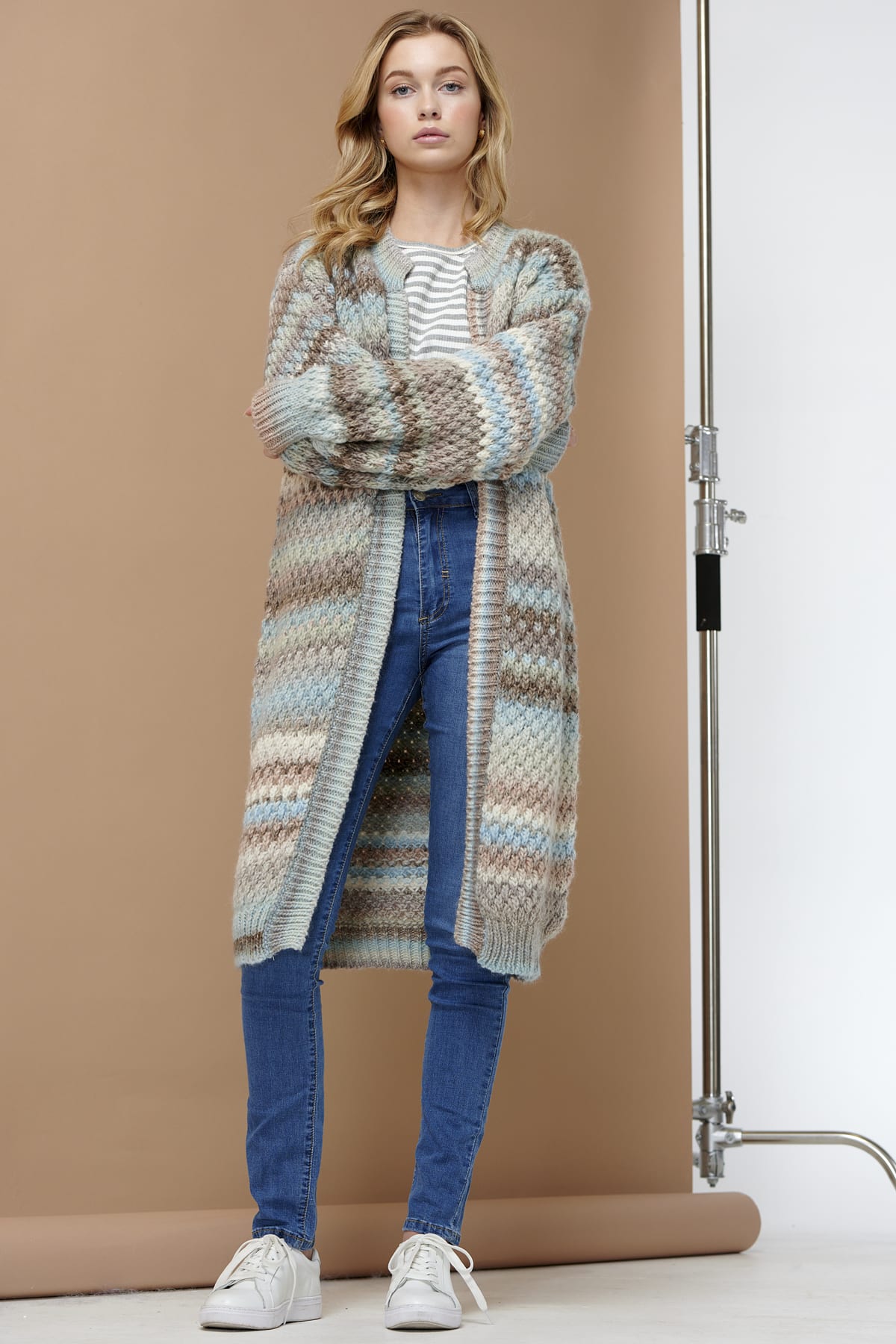 Gio Knit Cardigan - Beige Mix