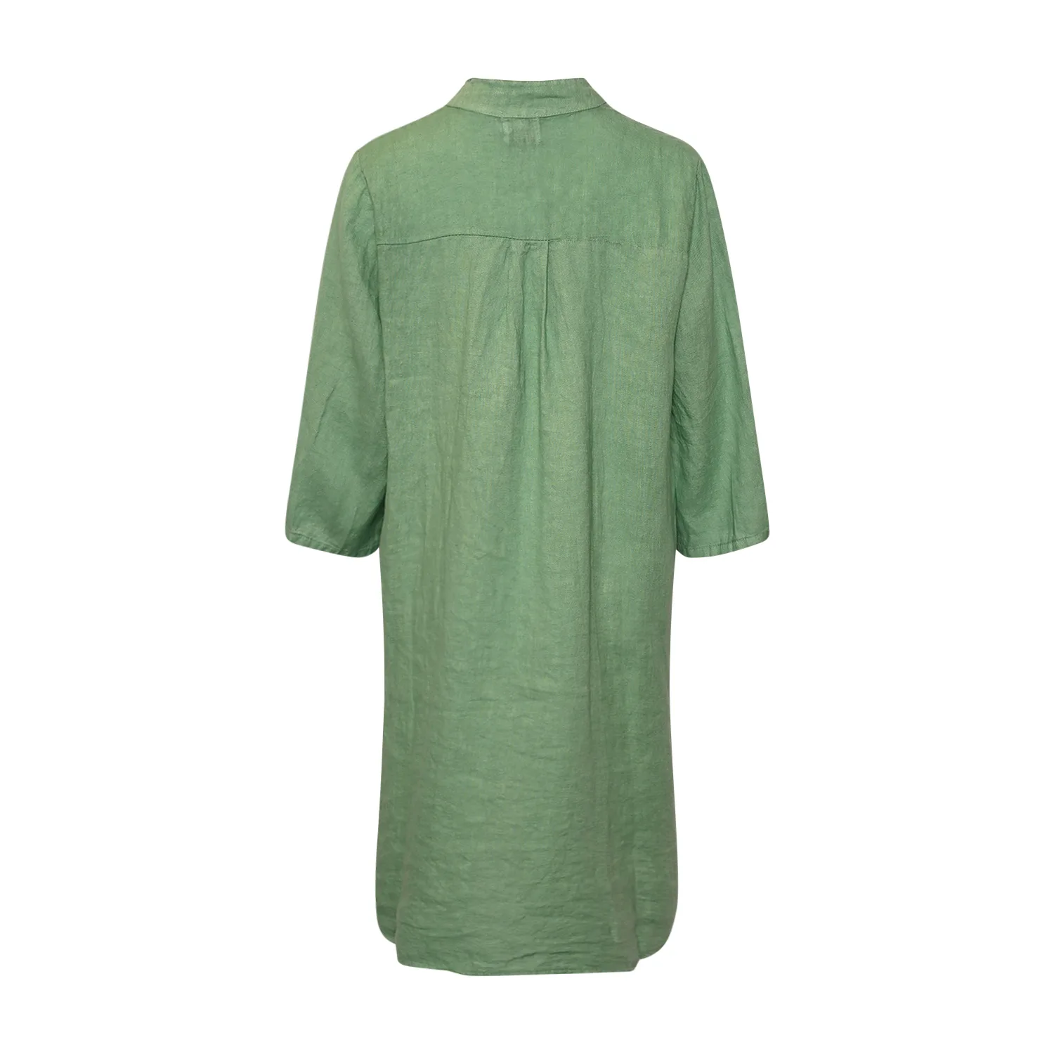 17690p, Shirt Dress With Pocket, Linen - Dusty Mint