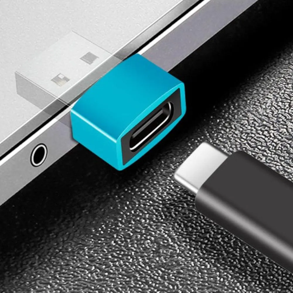 On The Go Adapter Usb C Till Usb A I Metal, Blå