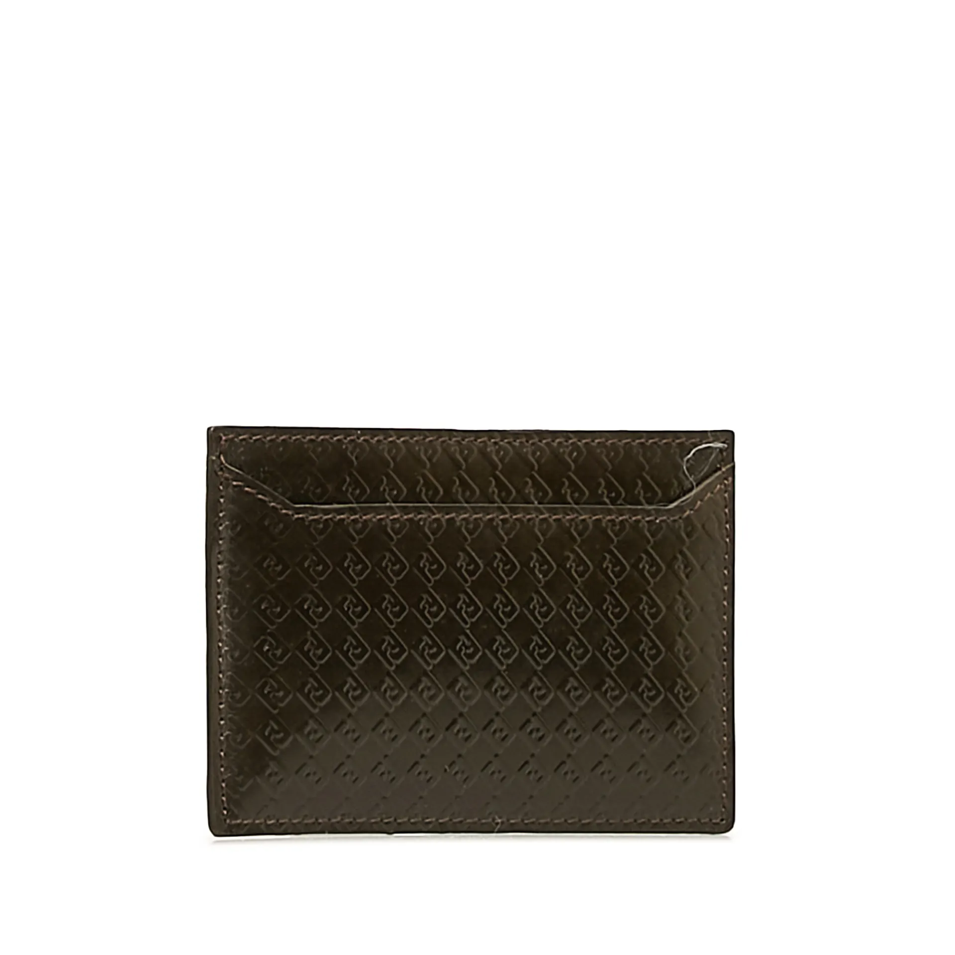 Fendi Embossed Leather Card Holder