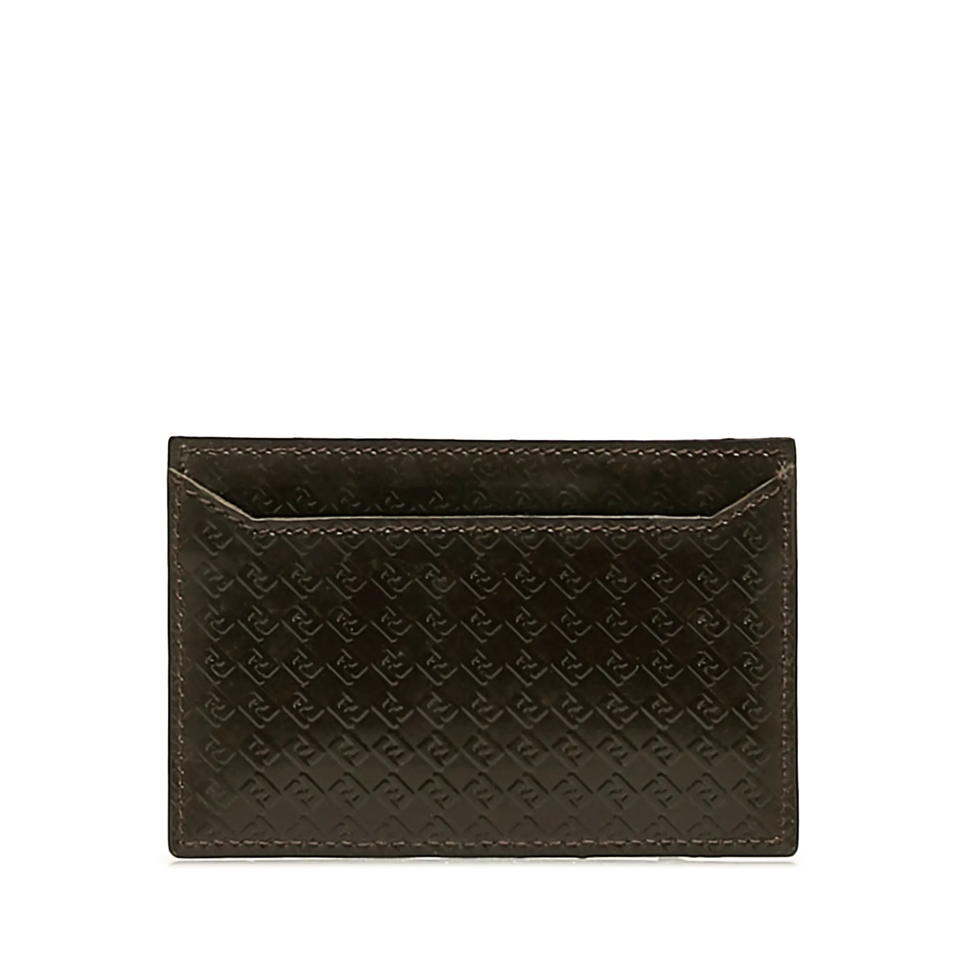 Fendi Embossed Leather Card Holder