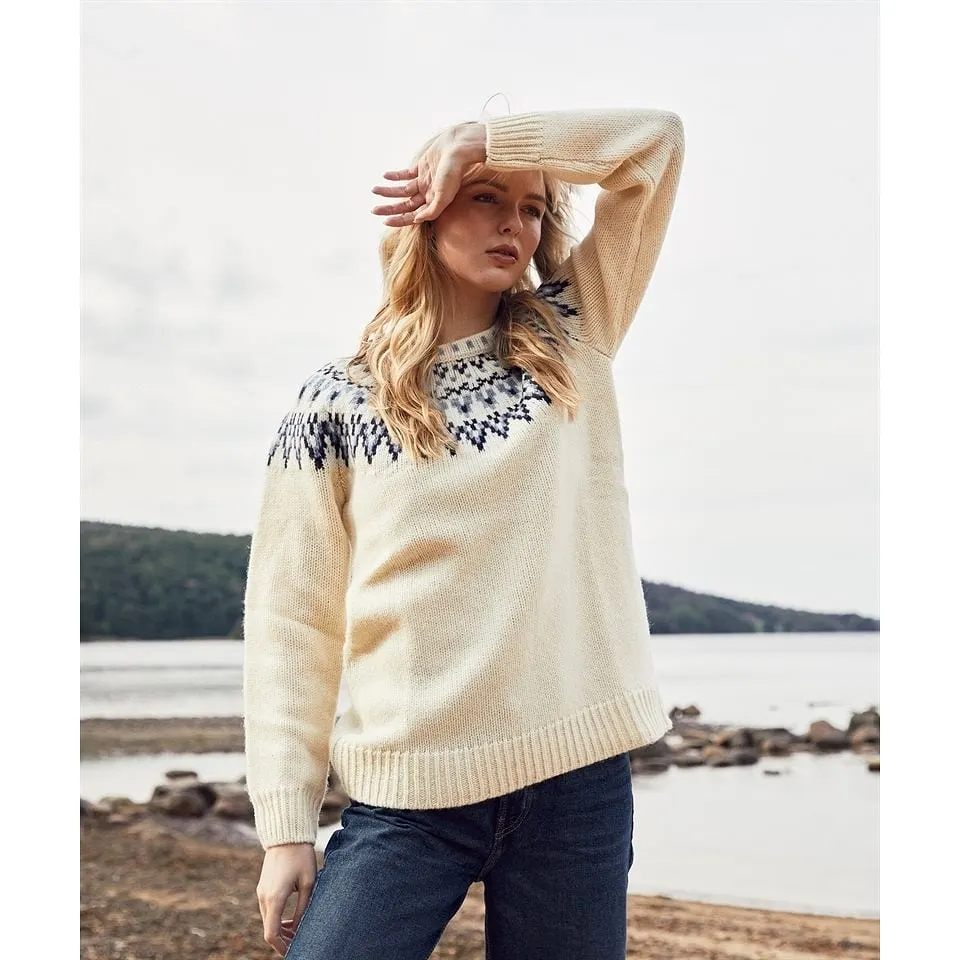 Mönsterstickad Jumper - Veda Offwhite