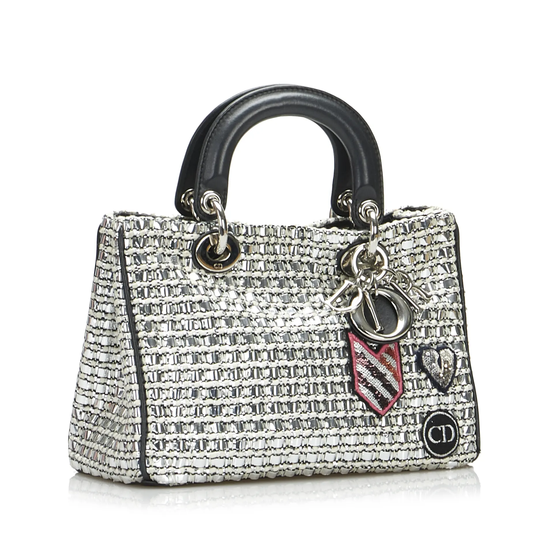 Dior Lady Dior Patchwork Metallic Satchel