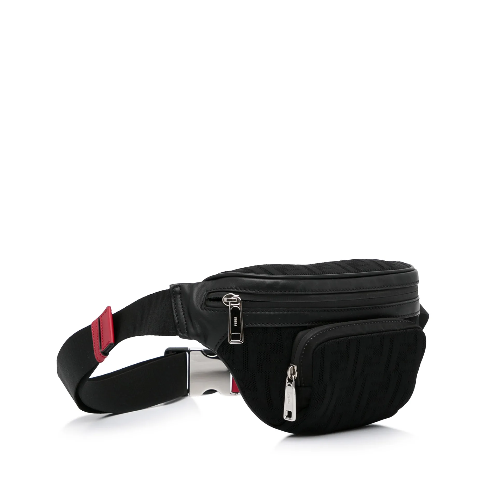 Fendi Ff Neoprene Vitello Grace Perforated Pocket Belt Bag