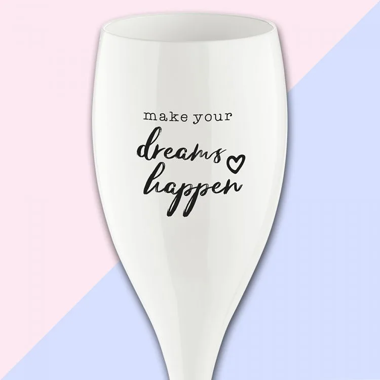 Champagneglas Med Print 6-pack Make Dreams Happen