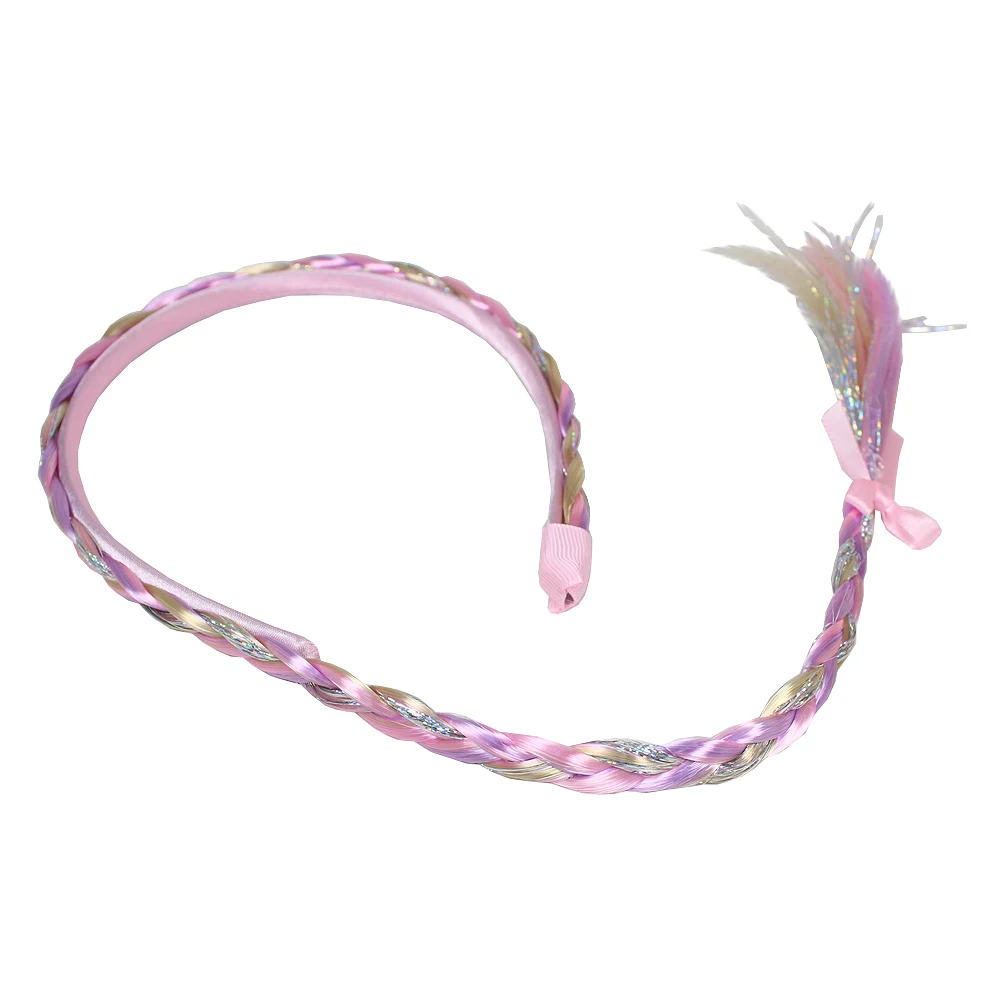 Diadem Med Fläta I Rosa, Silver Och Blond