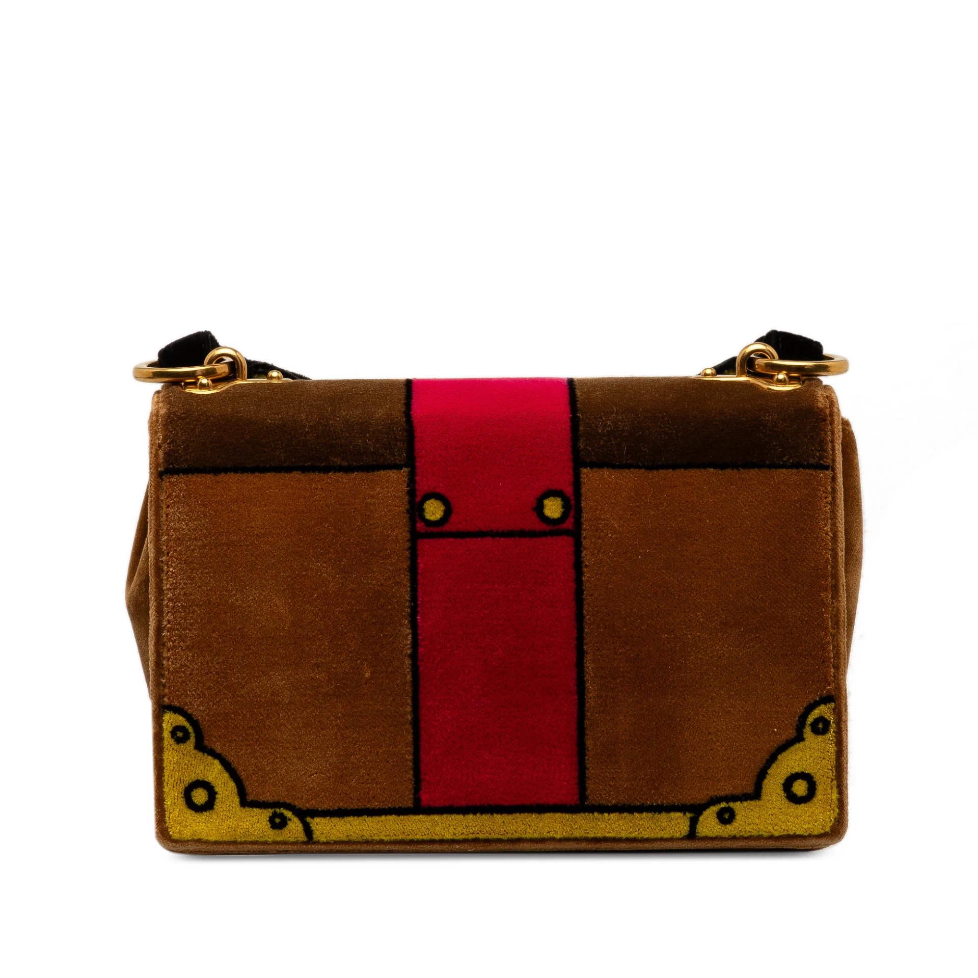 Prada Velluto Ricamo Trompe L'oeil Cahier Crossbody