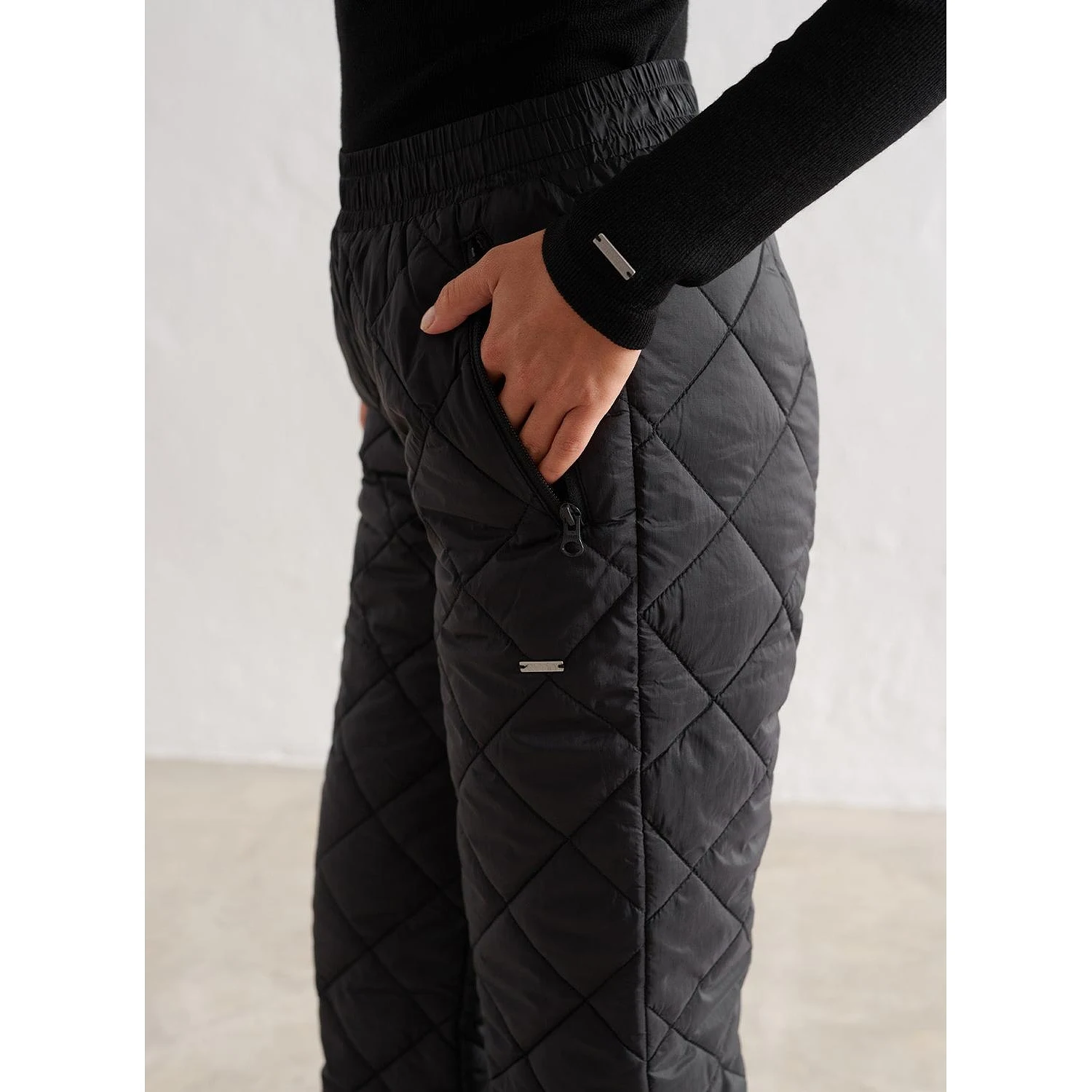 Black Quilted Pants