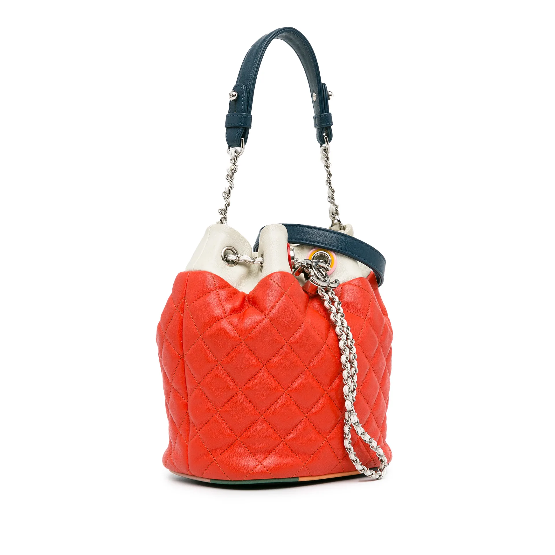 Chanel Cc Quilted Lambskin Cuba Drawstring Bucket