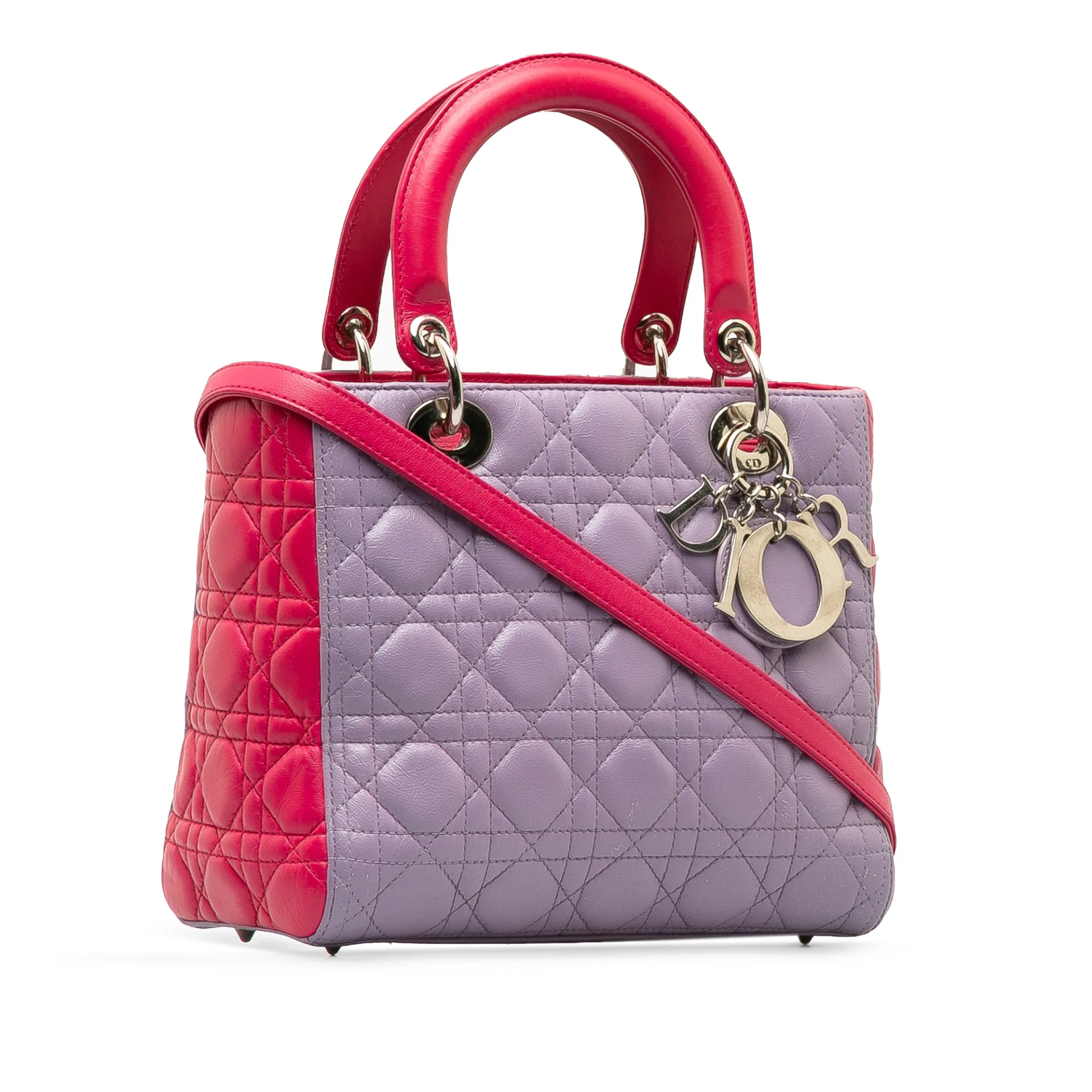 Dior Medium Bicolor Lambskin Cannage Lady Dior