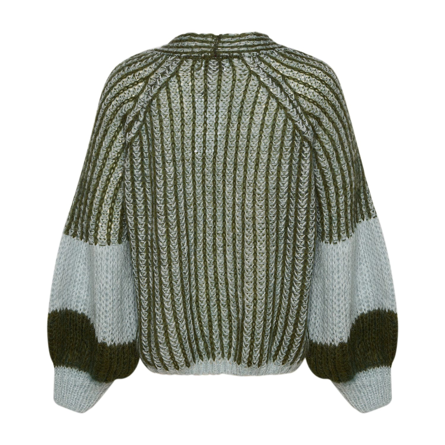 Liana Knit Cardigan - Light Blue/army