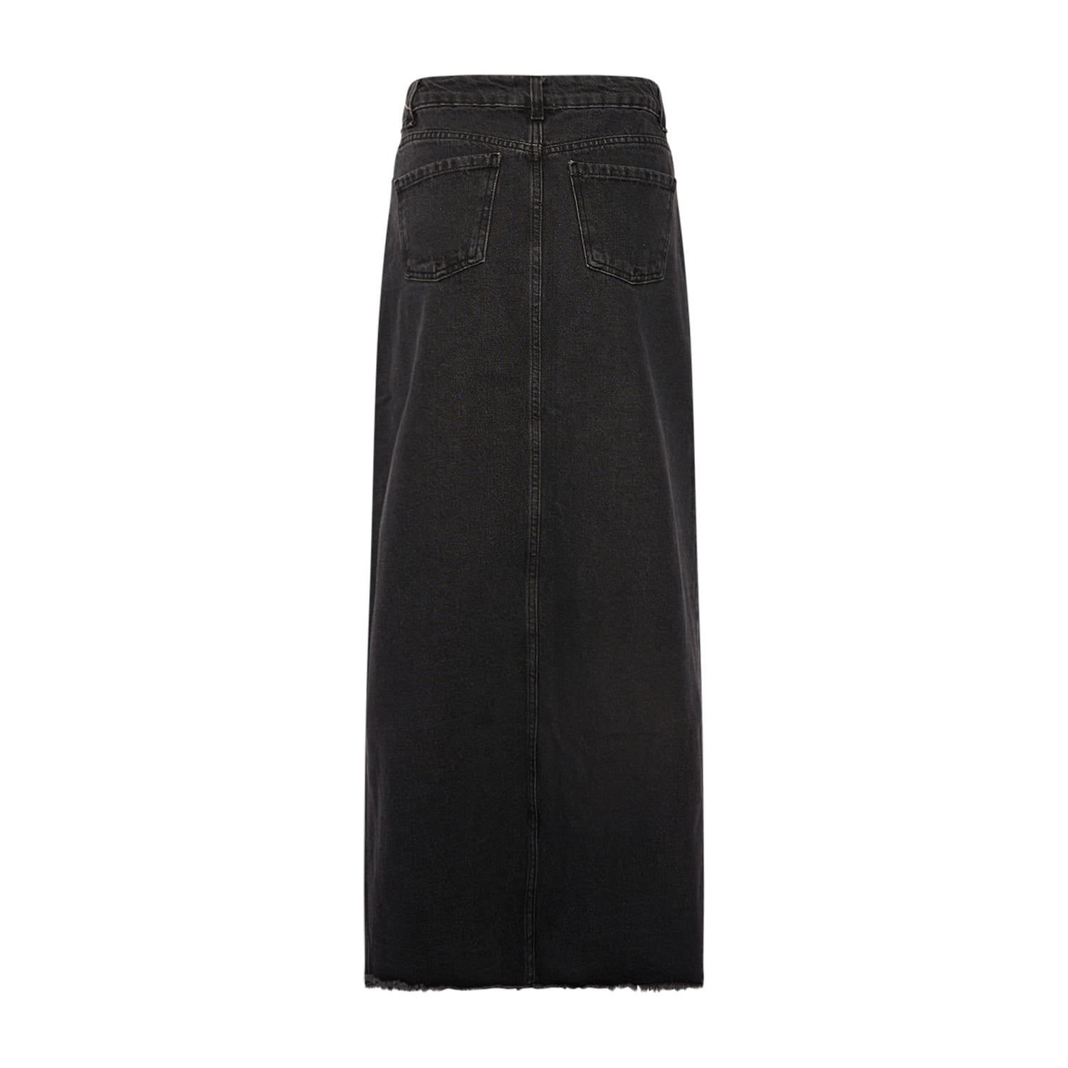 Chris, Long Denimskirt - Vintage Black