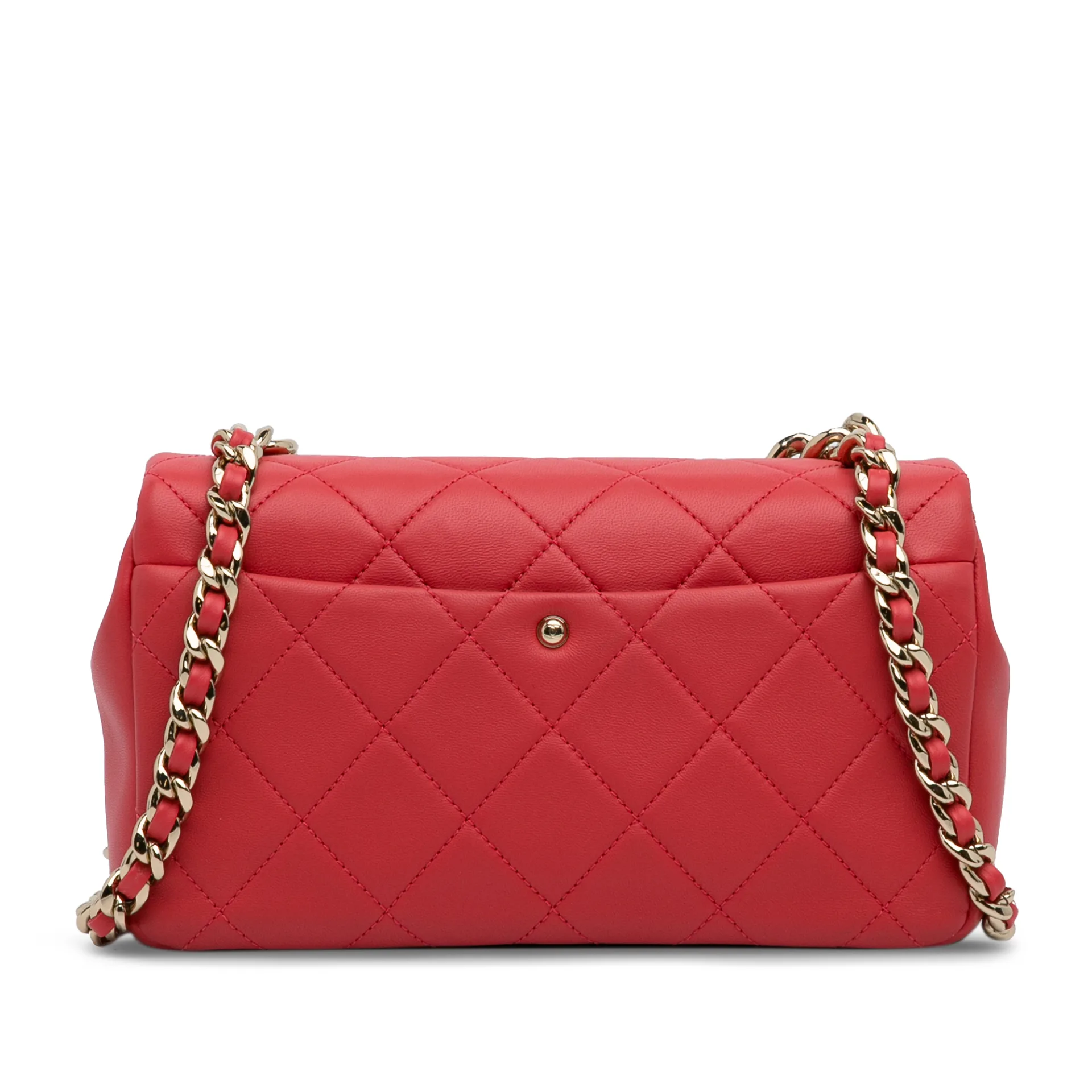 Chanel Quilted Lambskin Bicolor Resin Chain Flap