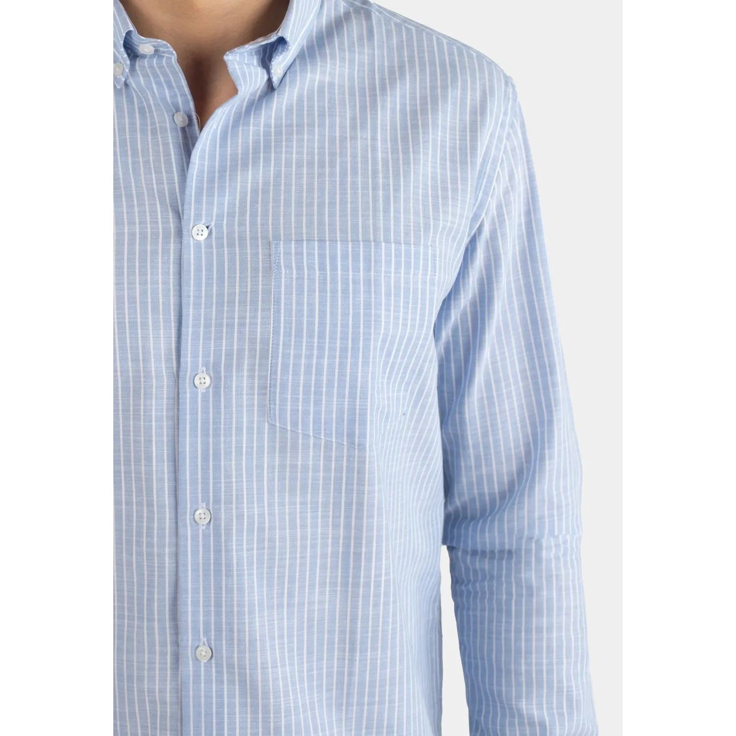 Mika Straight Shirt - Striped Blue