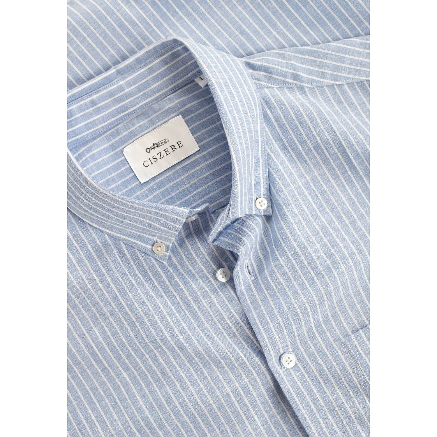 Mika Straight Shirt - Striped Blue