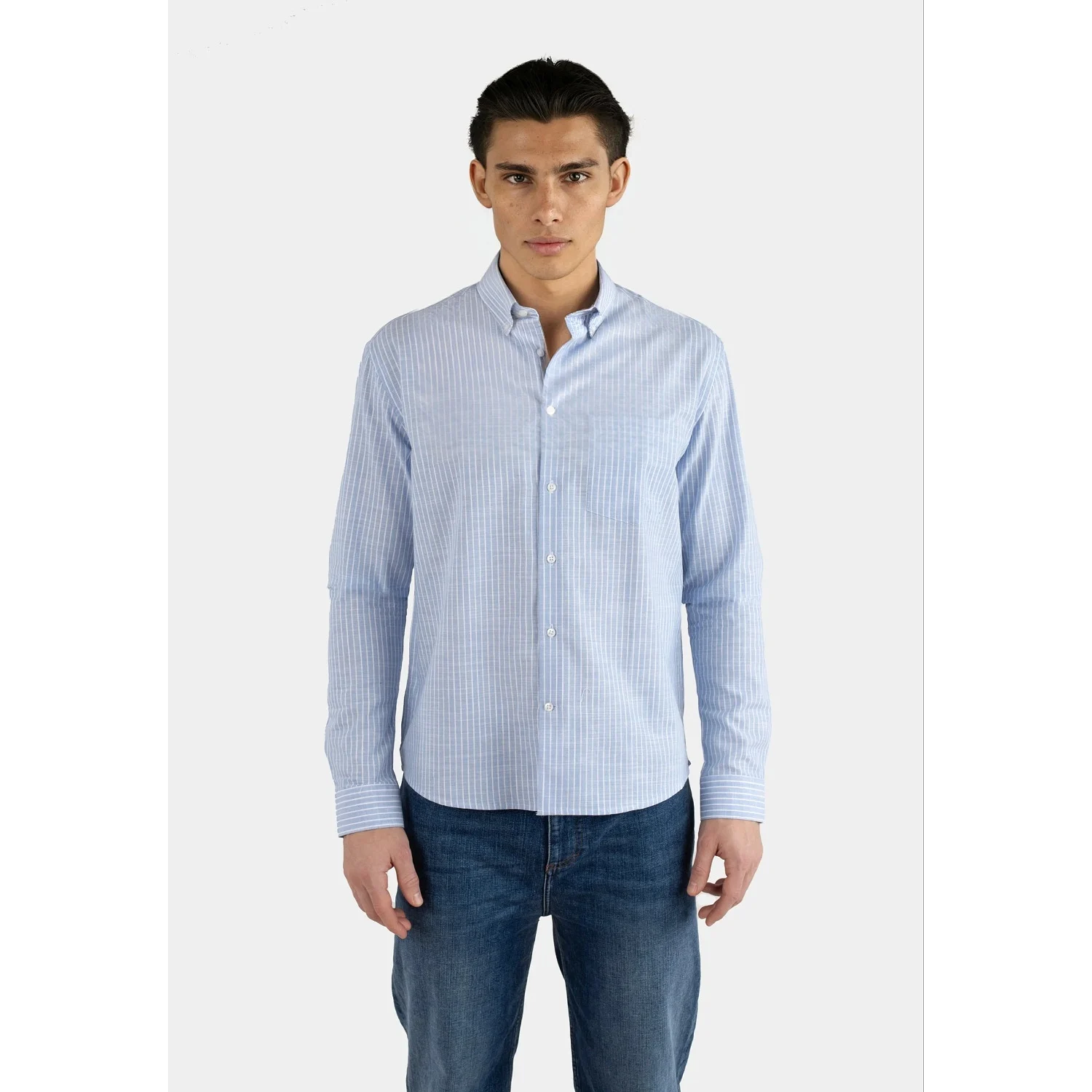 Mika Straight Shirt - Striped Blue