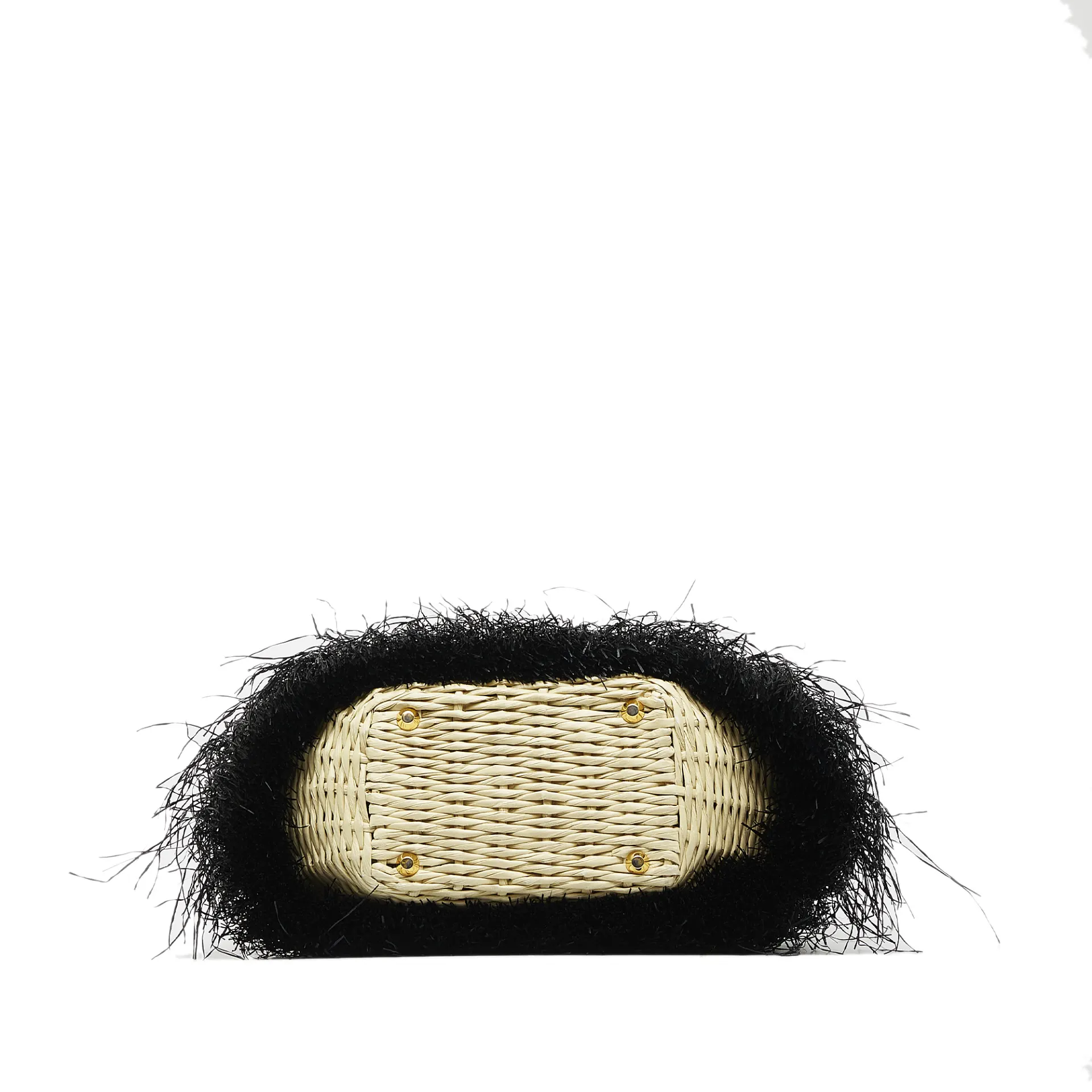 Prada Fringed Raffia Satchel