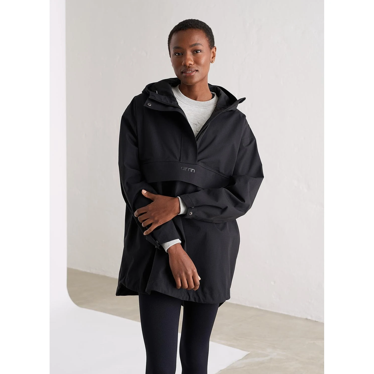 Black Waterproof Oversized Anorak