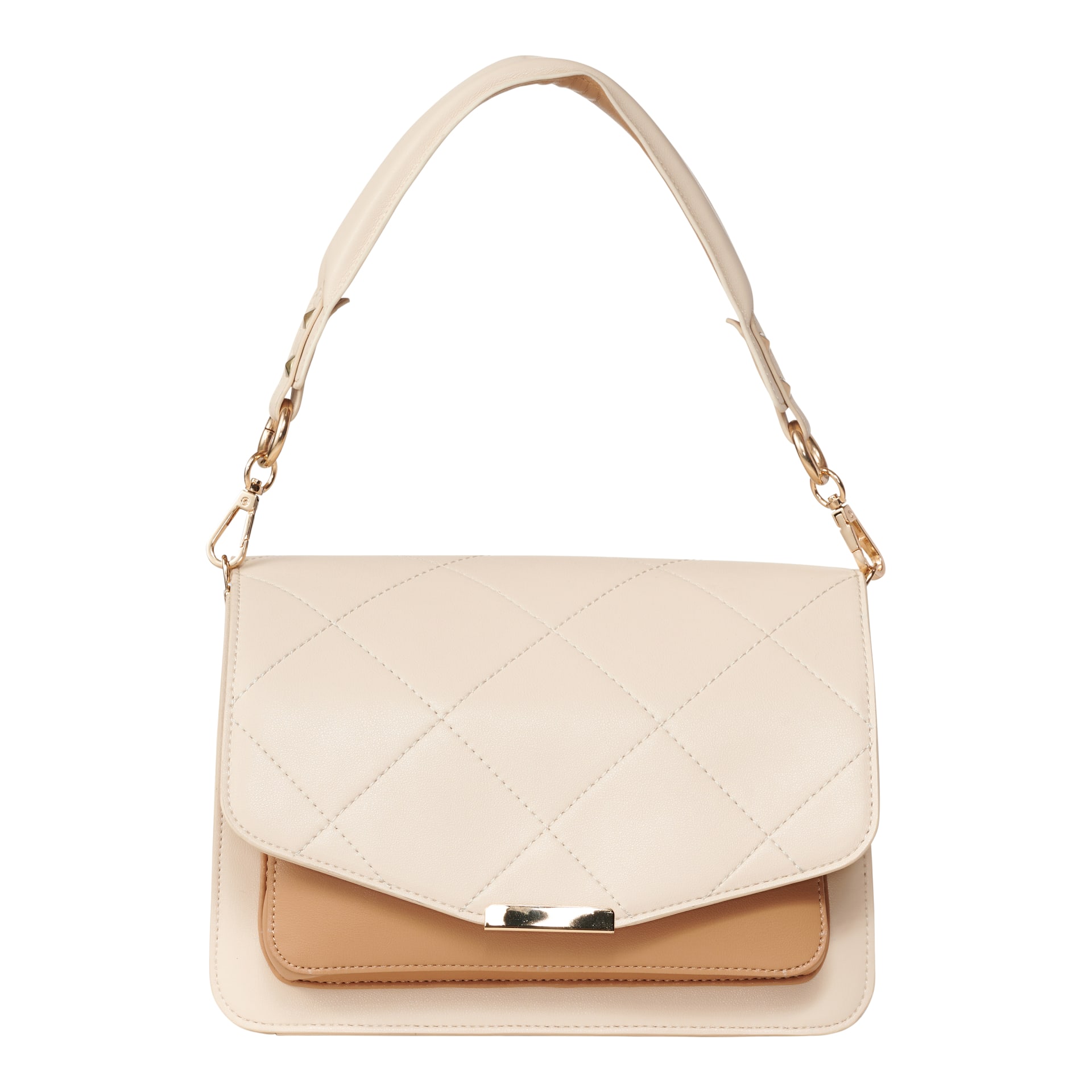 Blanca Multi Compartment Bag - Nude Leather Look