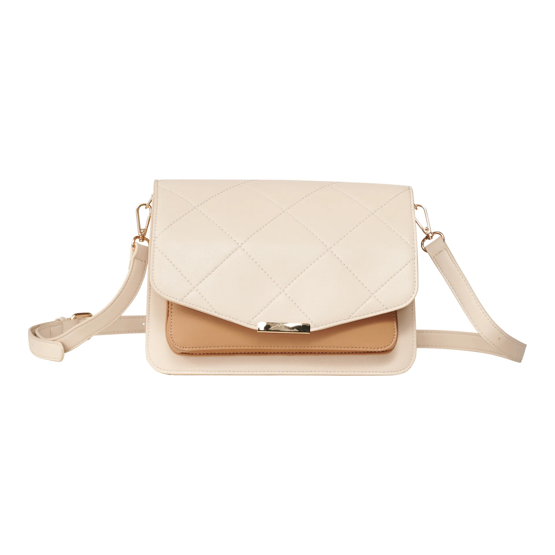 Blanca Multi Compartment Bag - Nude Leather Look