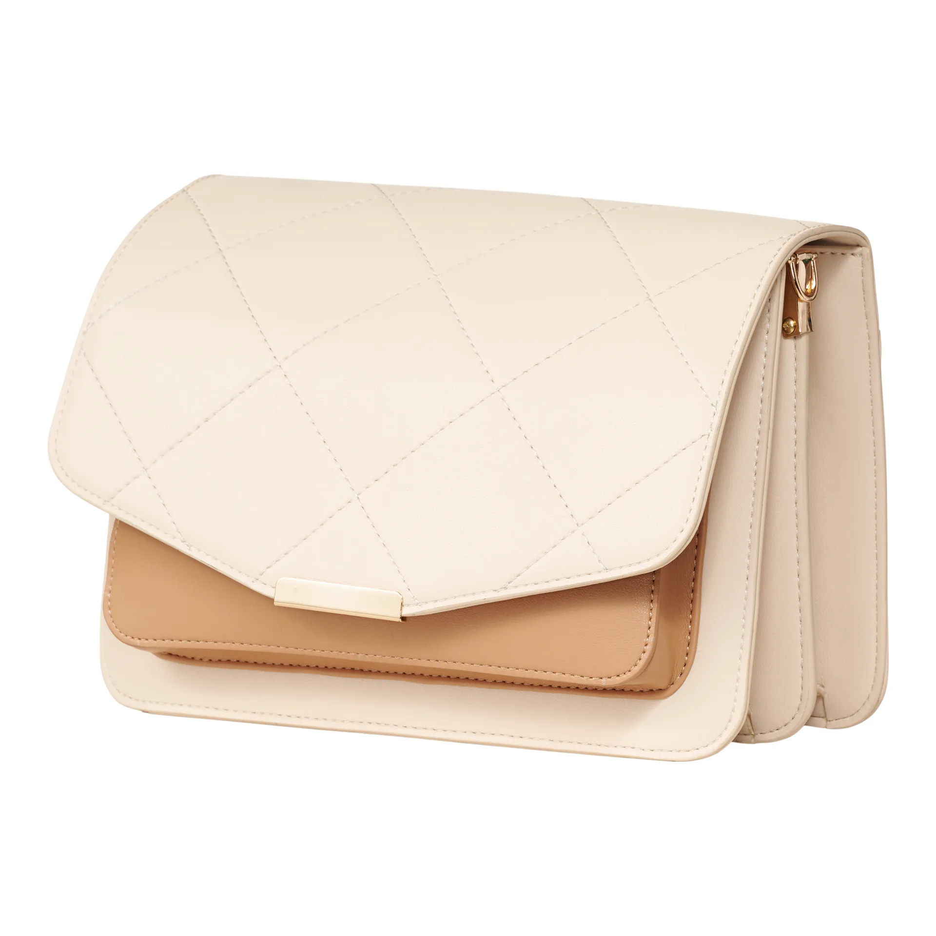 Blanca Multi Compartment Bag - Nude Leather Look