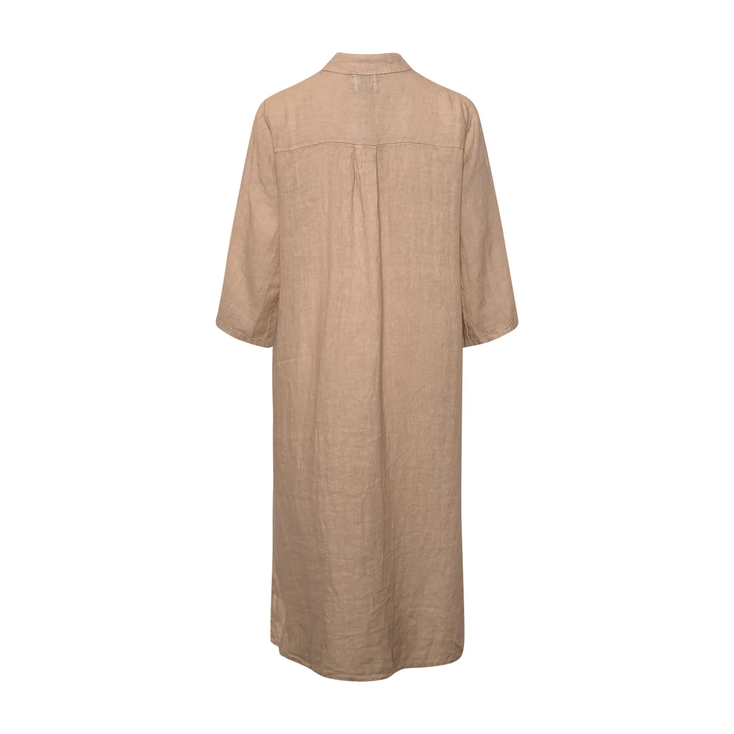 18970p,  Long Shirt Dress With Pocket, Linen - Soft Grey