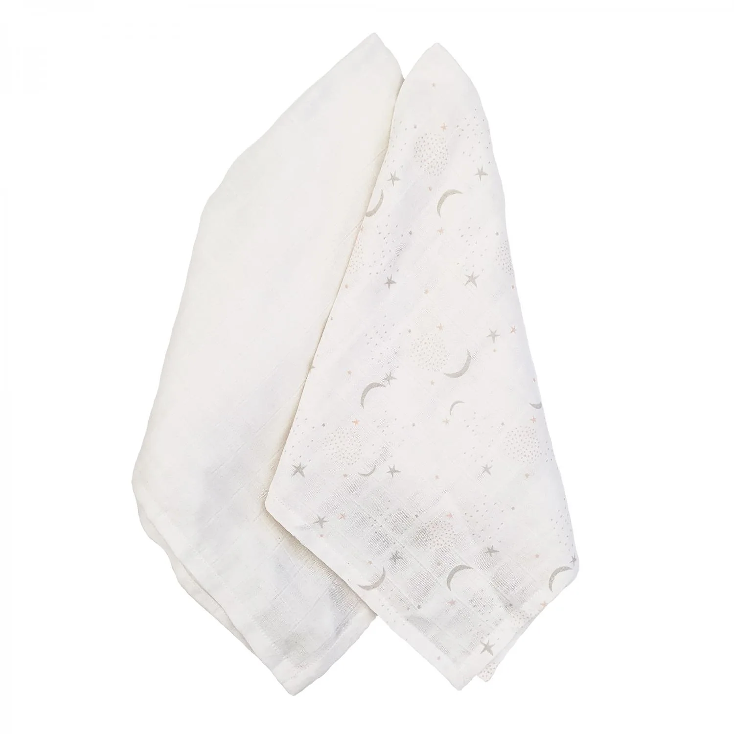 Muslin 2-pack Star-Moon GOTS