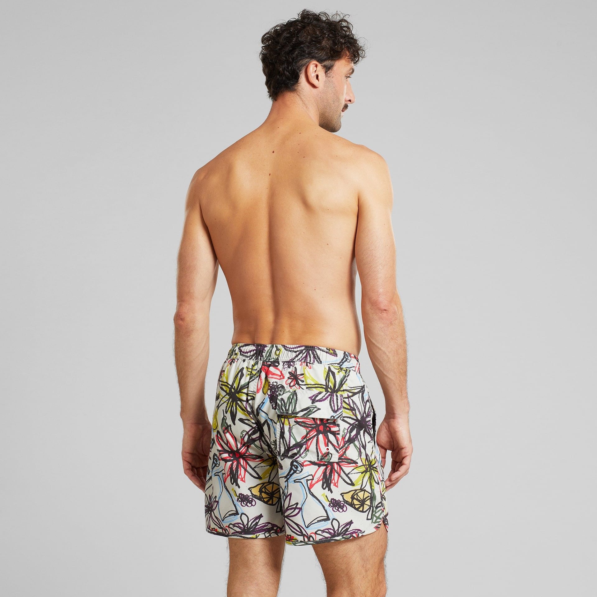 Swim Shorts Sandhamn Paradise Sketch Oat White