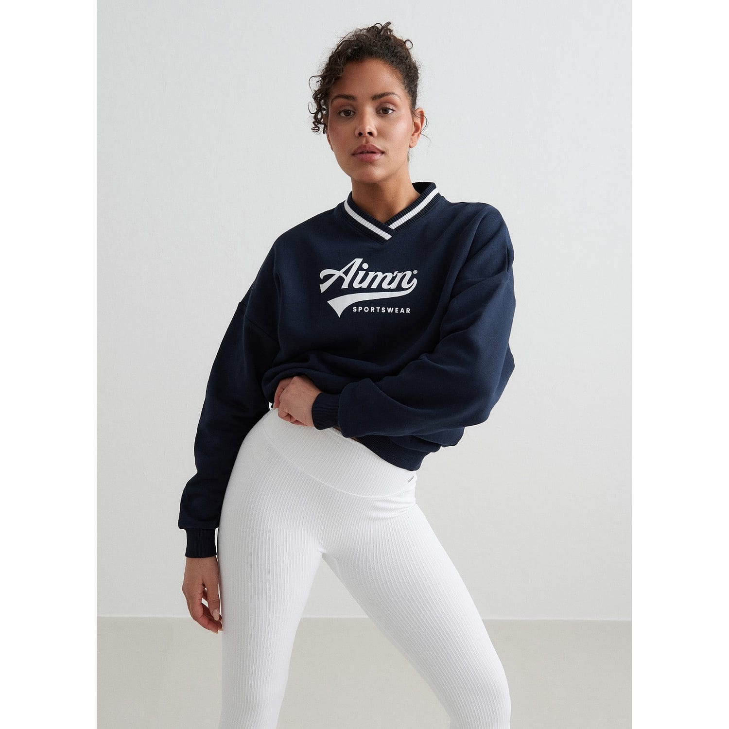 Navy Pitch V-neck Sweatshirt