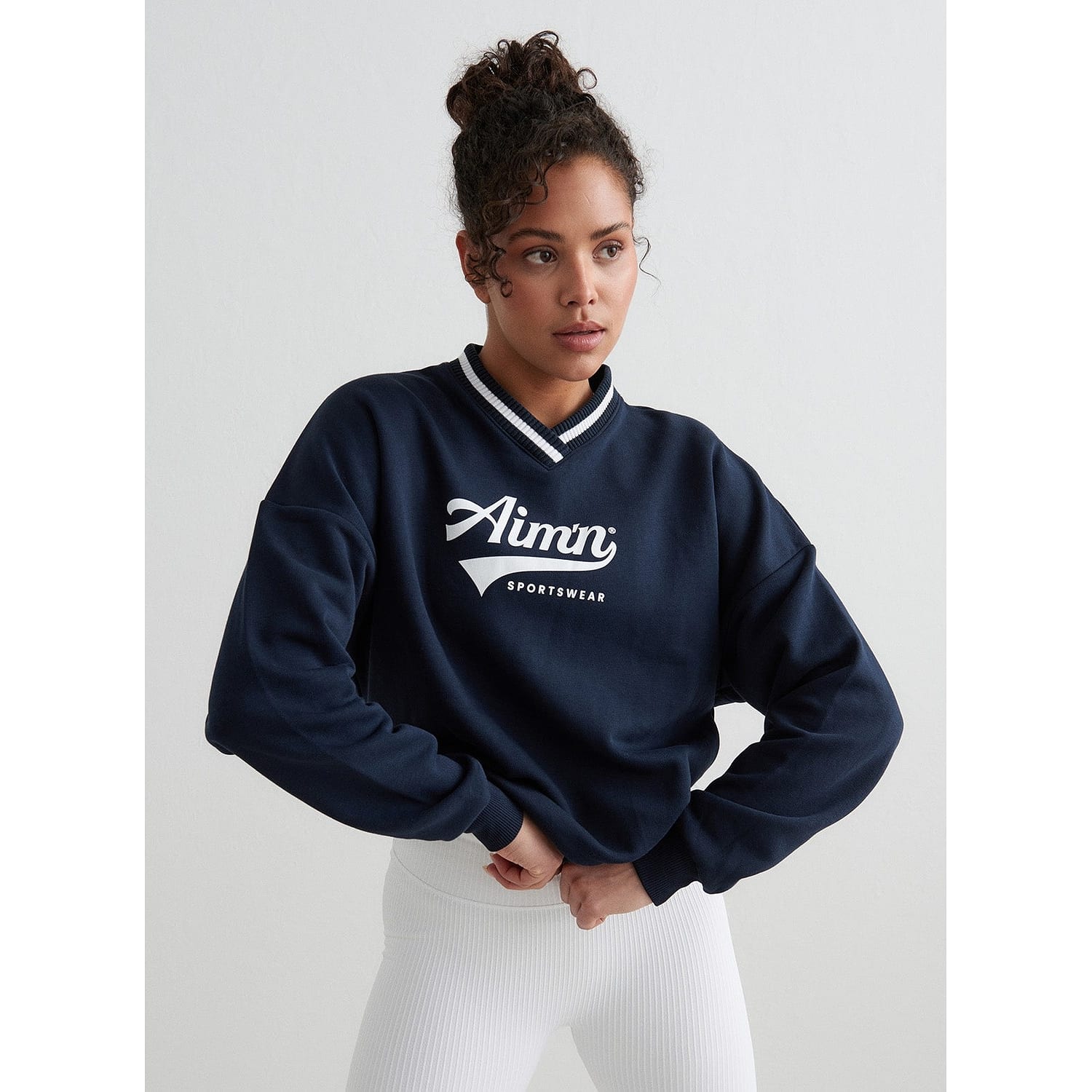 Navy Pitch V-neck Sweatshirt