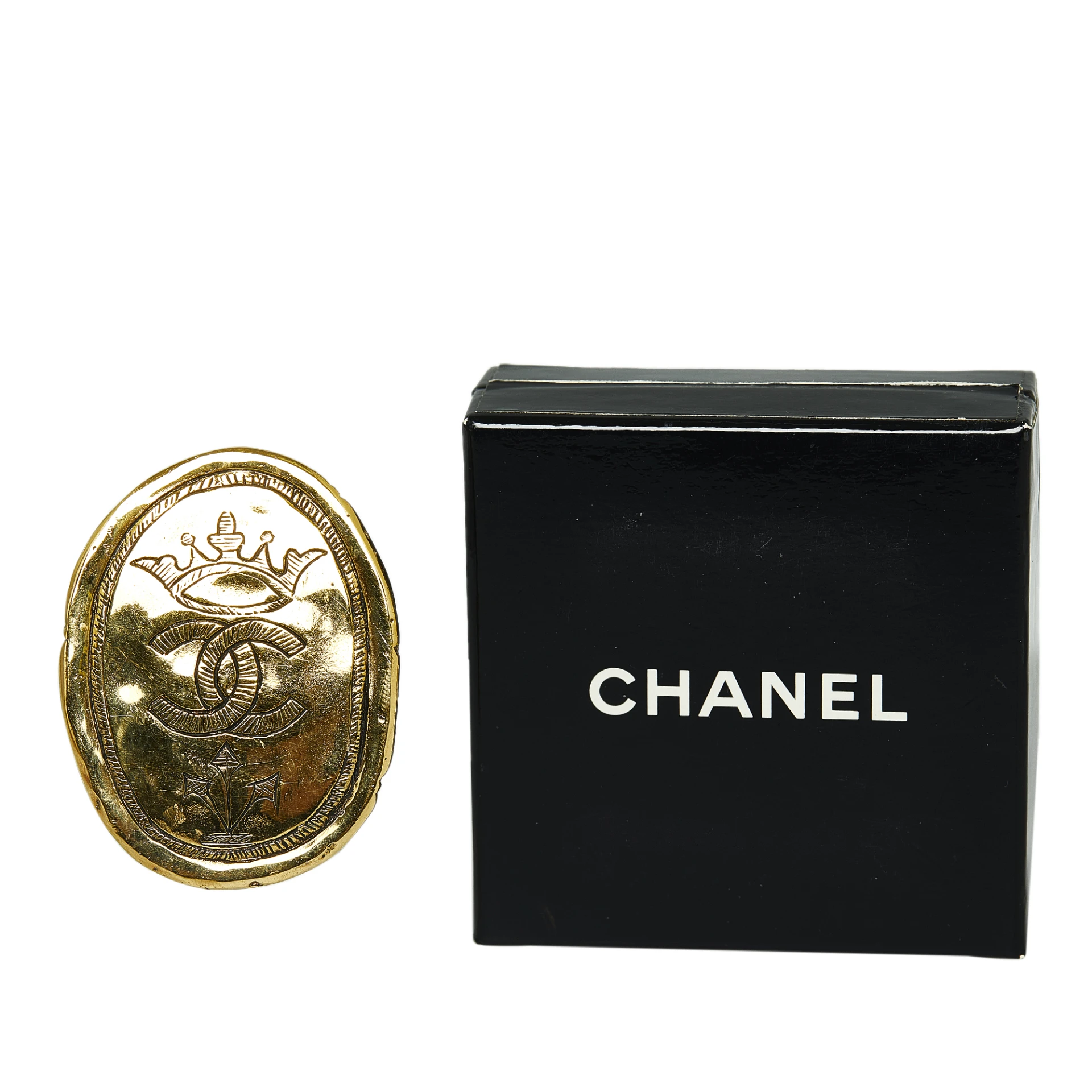 Chanel Cc Crown Brooch