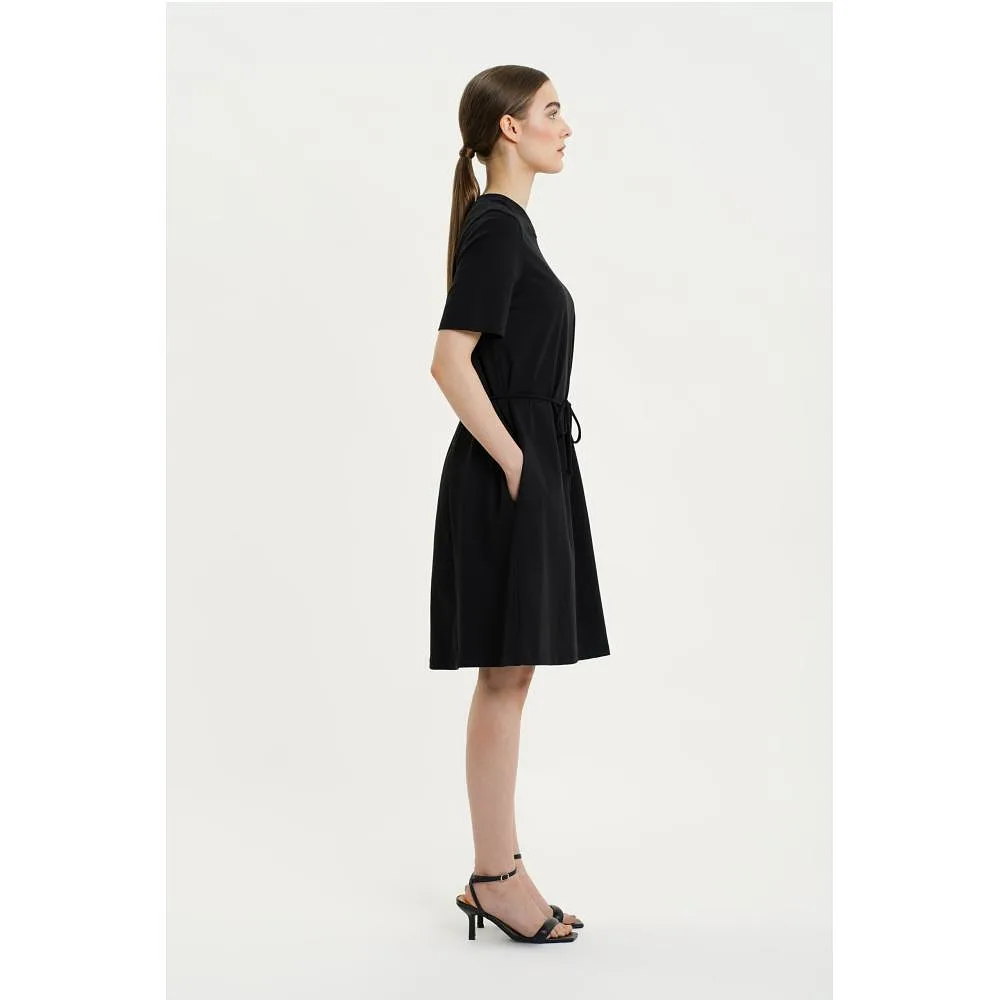 Ofelia Org Cotton Dress - Black