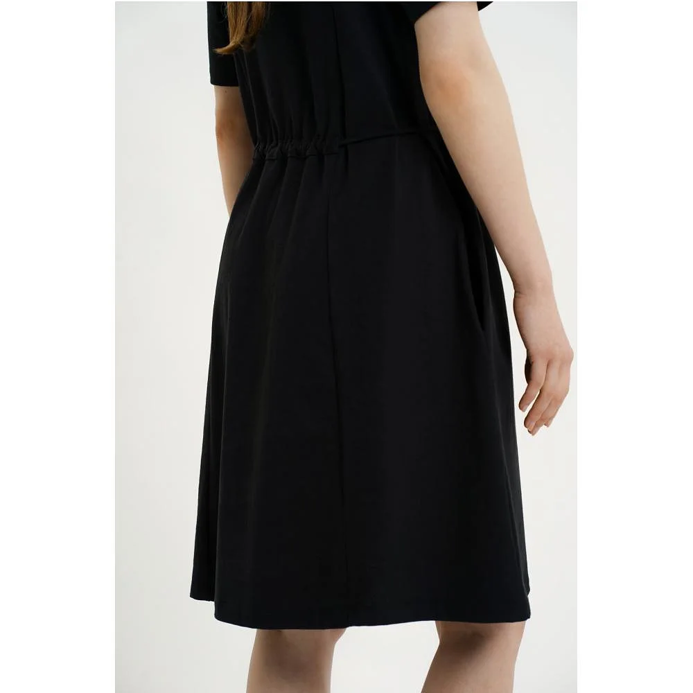 Ofelia Org Cotton Dress - Black