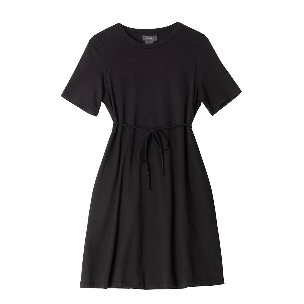 Ofelia Org Cotton Dress - Black