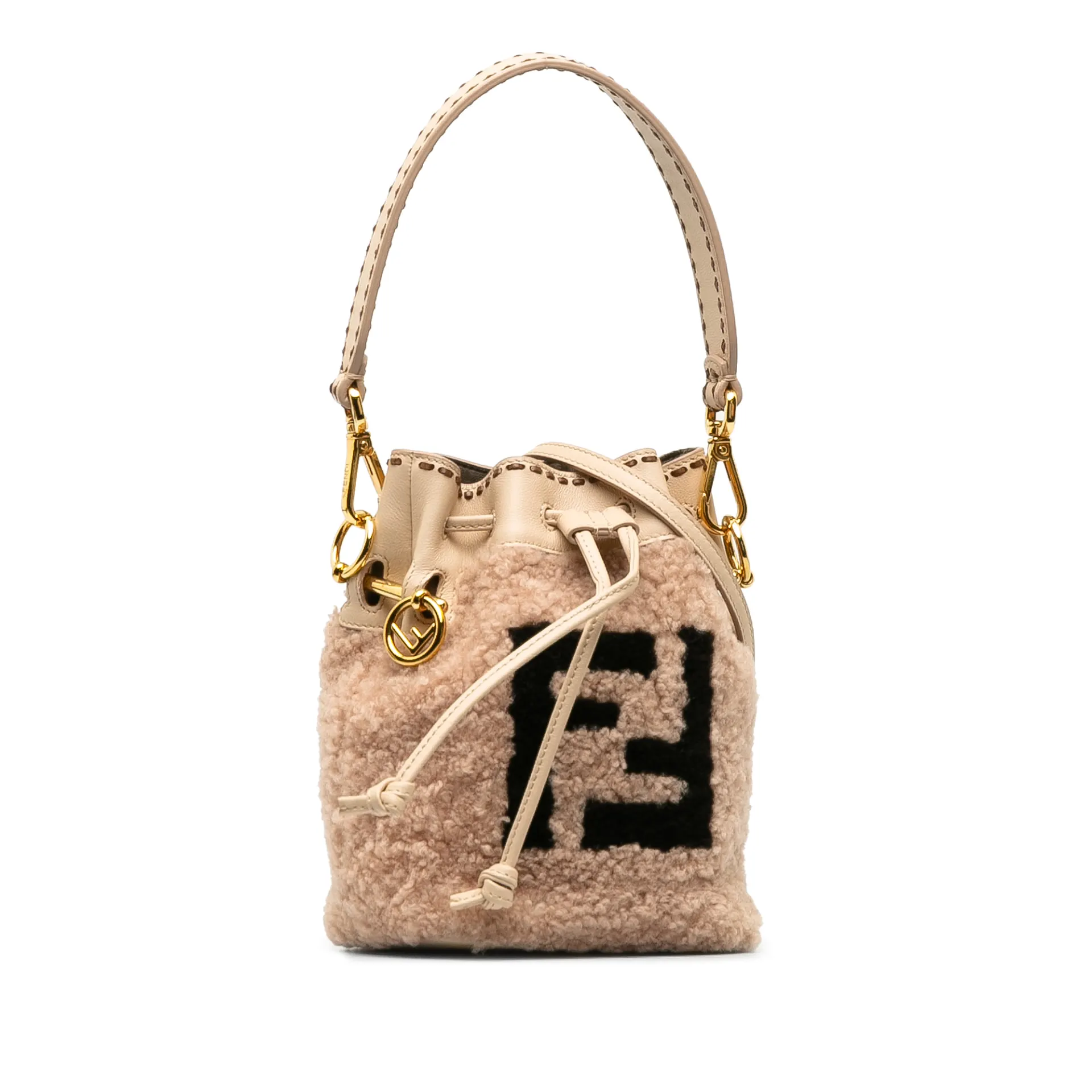 Fendi Shearling Mini Mon Tresor Bucket Bag