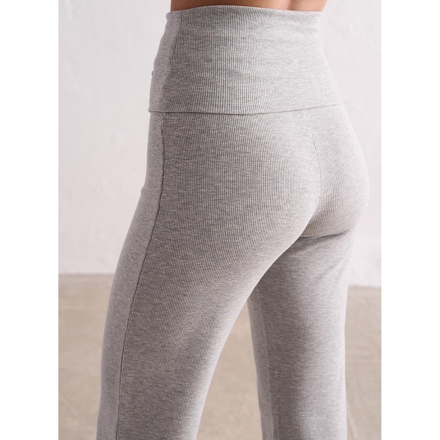 Grey Melange Ease Ribbed Pants