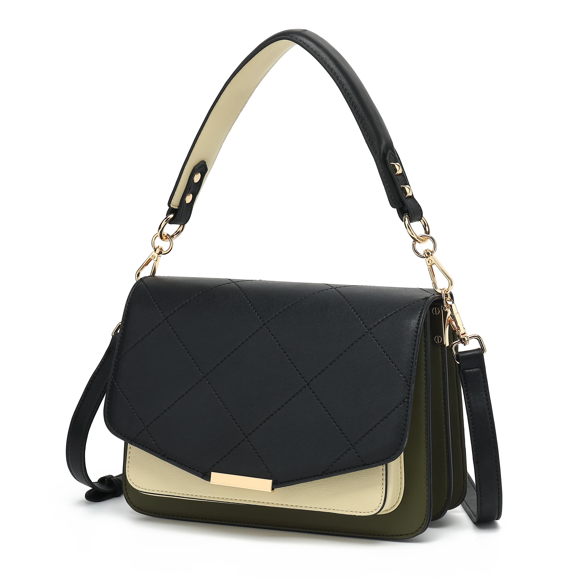 Blanca Bag Medium - Black/green/cream