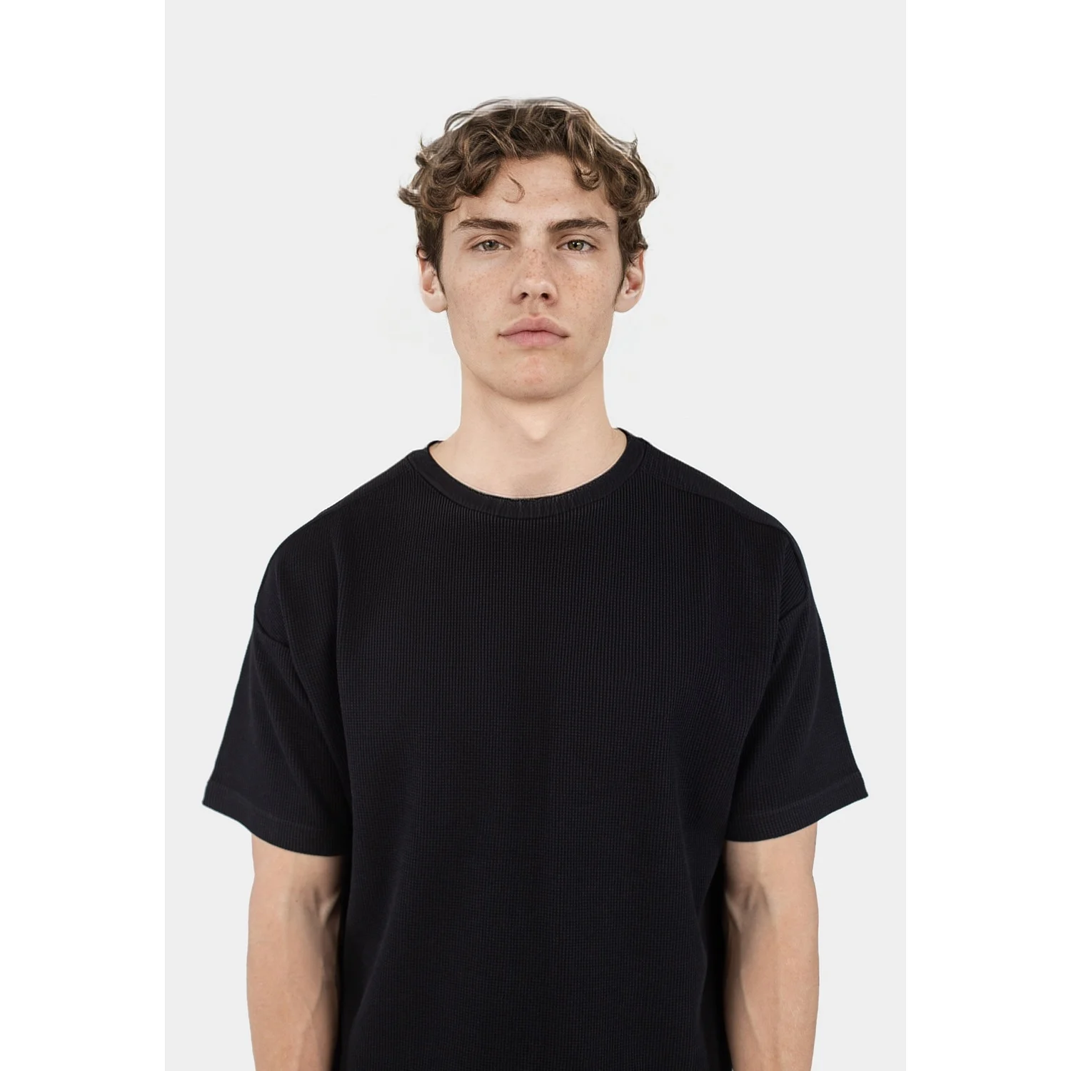 Franklin Waffle Tee - Black