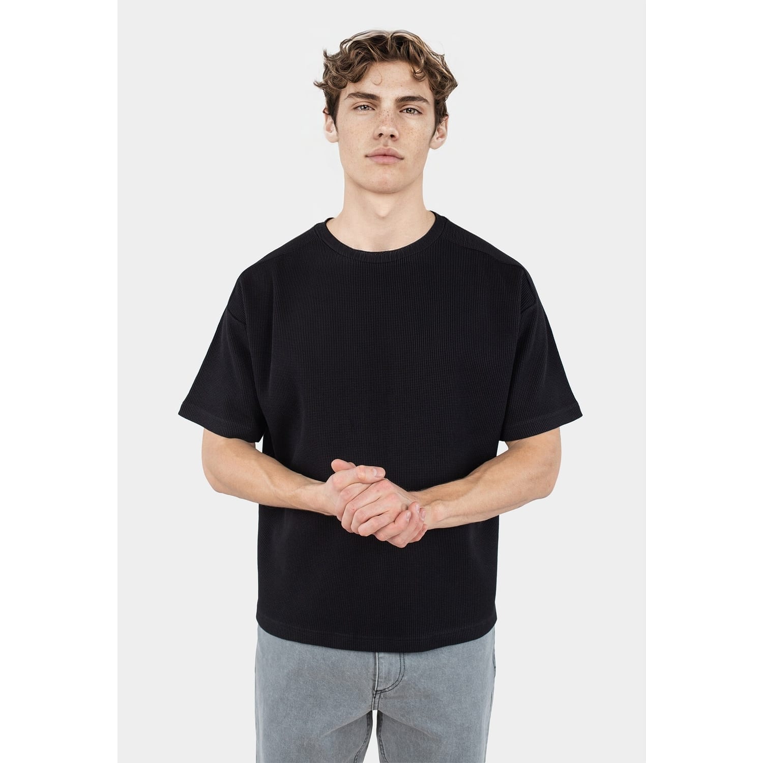 Franklin Waffle Tee - Black