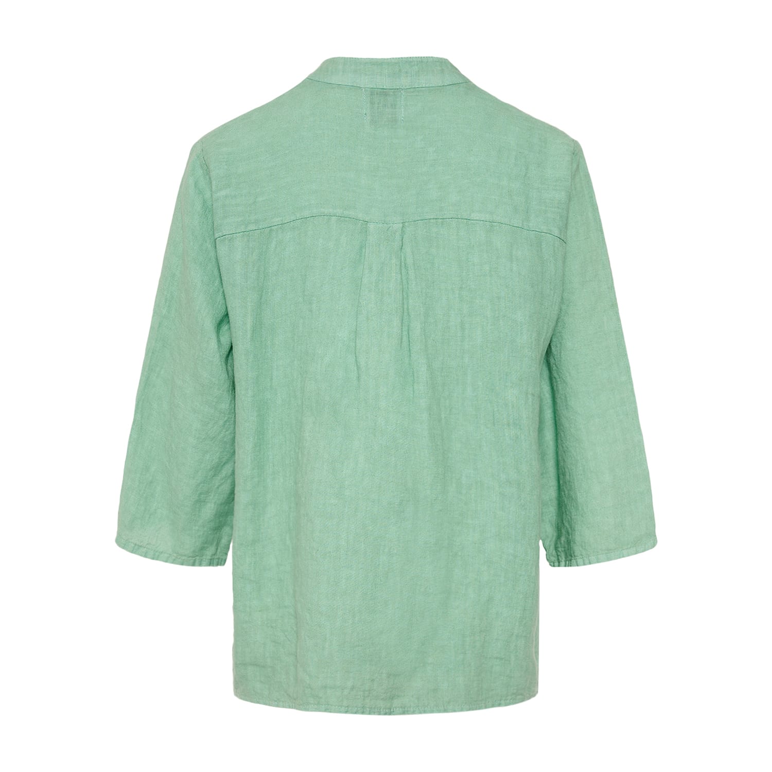 Harper, Ruffle Blouse, Linen - Dusty Mint