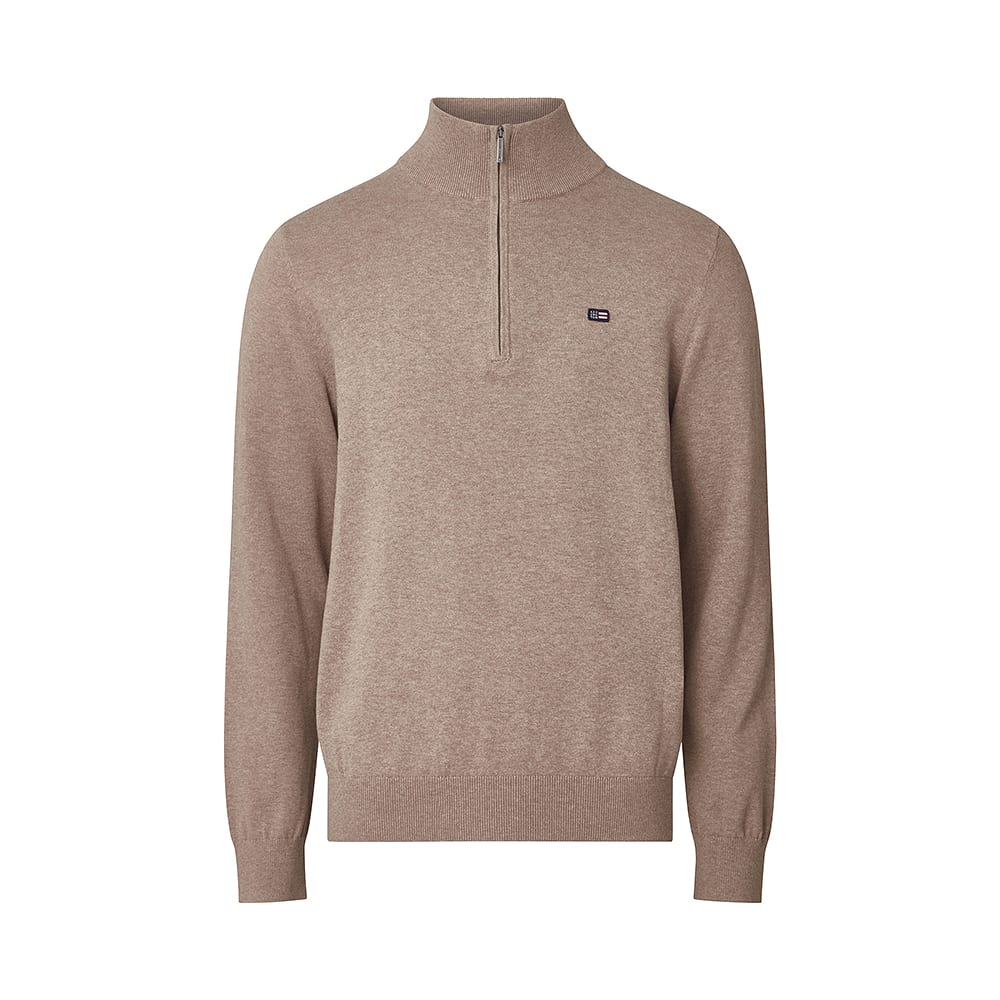 Clay Cotton Half-zip Sweater