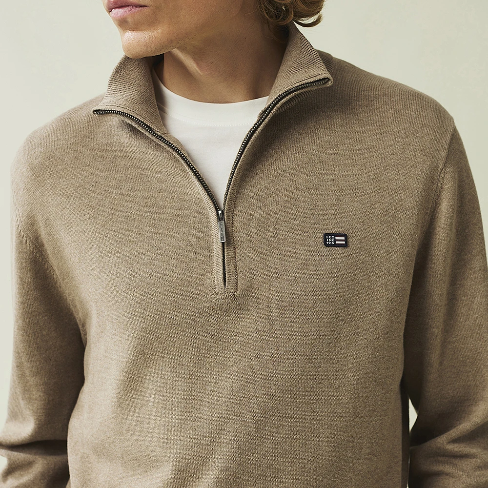 Clay Cotton Half-zip Sweater