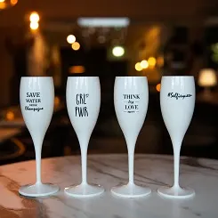 Champagneglas Med Print 6-pack Save Water Drink Champagne